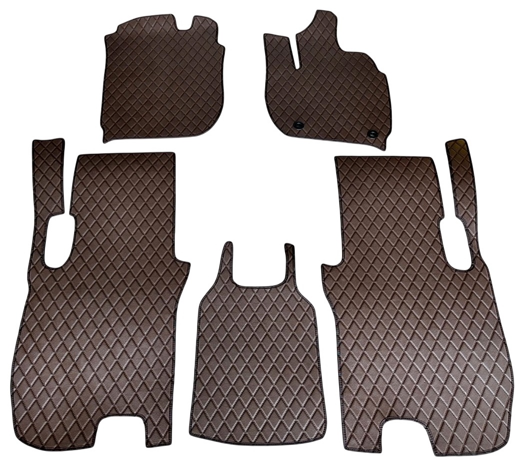 ยางปูพื้นรถยนต์HONDA JAZZ GK 2014-19 ลายไดมอนด์สีน้ำตาล 5ชิ้น