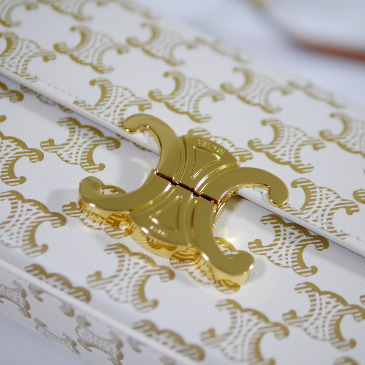 พร้อมส่งที่ไทยแล้วกับ CELINE TRIOMPHE SHOULDER BAG หนังทั้งใบลายสวยหรู ด้านในเปิดด้วยด้วยที่บีบโลโก้อะไหล่ทอง จุของได้กำลังดี ใส่โทรศัพท์ กระเป๋าสตางค์ใบสั้น ของจุกจิกได้ เหมาะกับสาวๆในวัน