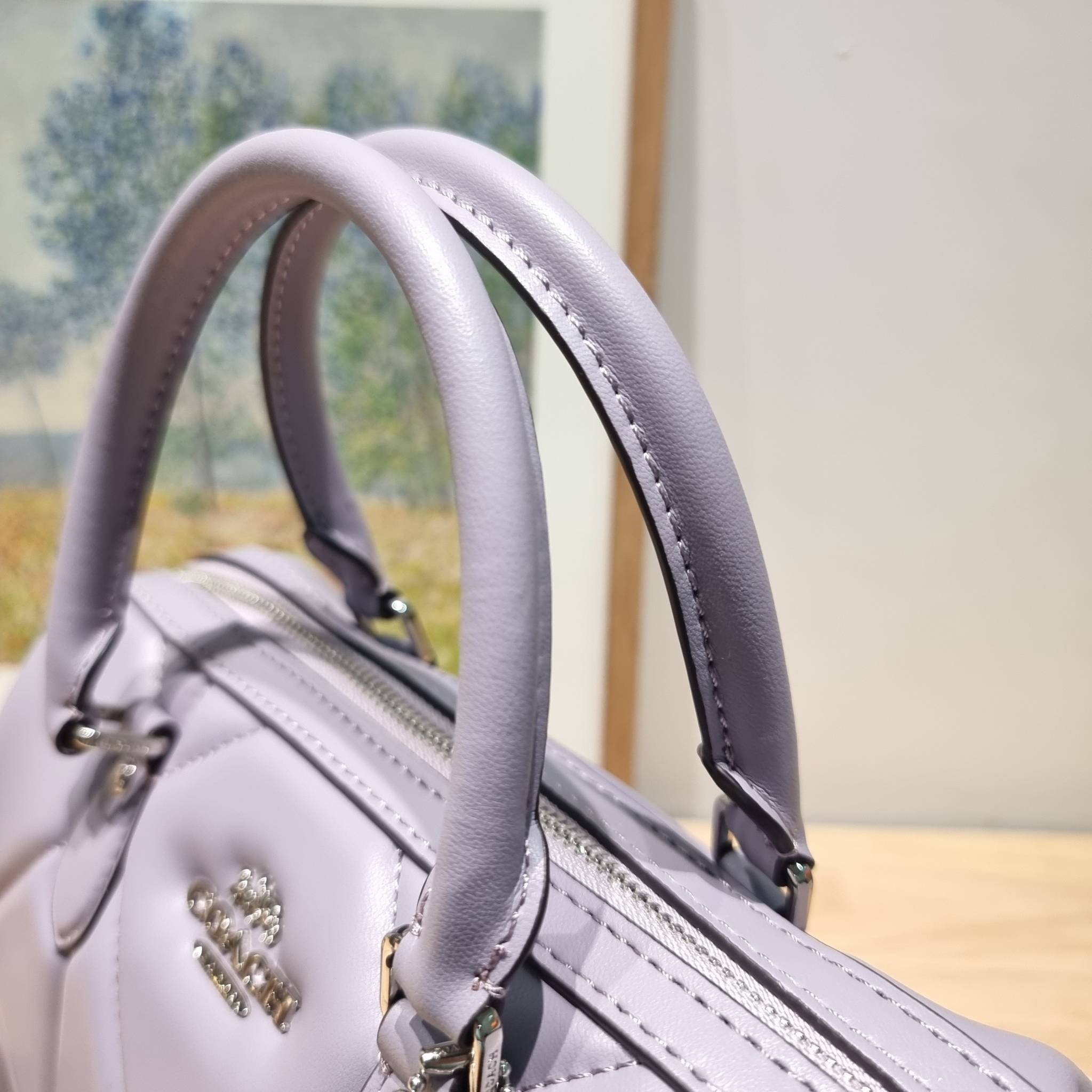 COACH ROWAN SATCHEL WITH PUFFY DIAMOND QUILTING CJ610 พร้อมส่ง กระเป๋าสะพายทรงหมอน ขนาดกำลังสวย คอลเลคชั่นสุดคลาสสิค ที่ดีไซน์เพิ่มความหรู