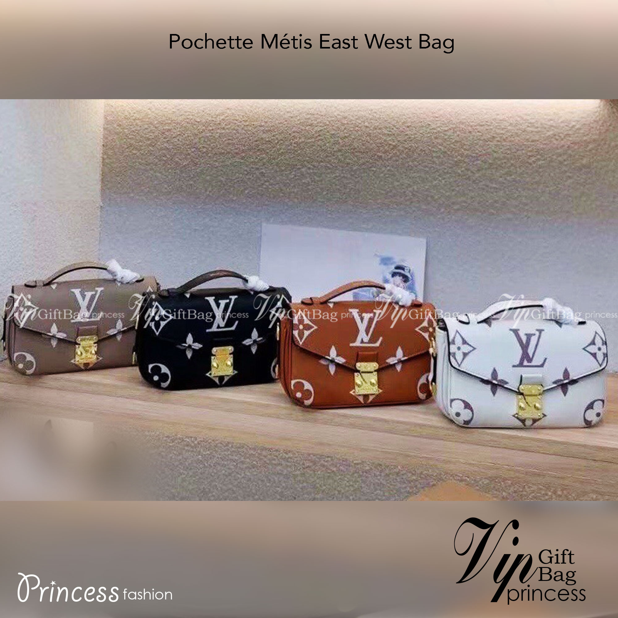 LV Pochette Metis East West Bag งานสวยเป๊ะ มาพร้อมสายโซ่สีทองสำหรับสะพายไหล่แบบสั้นและสายหนังยาวอย่างมีสไตล์ลาย Monogram ตัวล็อกแบบ S-lock ด้านในกว้างใส่iPhoneได้มี3 ช่อง ช่องกระเป๋ามีซิปด้านใน