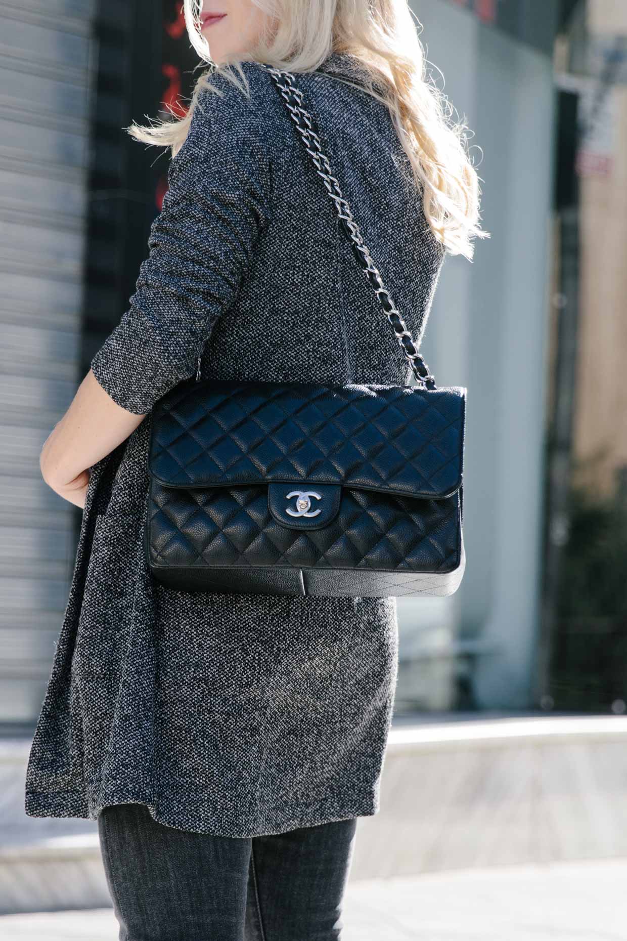 CHANEL LARGE CLASSIC JUMBO HANDBAG 30cm พร้อมส่งที่ไทย Lambskin & Grained Calfskin