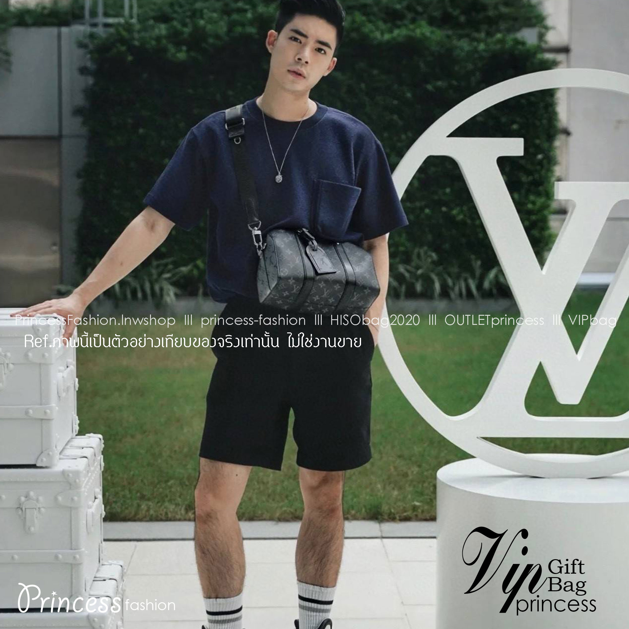 LV CITY KEEPALL Monogram Eclipse Bag กระเป๋าสะพายทรงหมอนสุดคลาสสิค ด้วยดีเทลความเป็นเอกลักษณ์ เรียบหรูด้วยความโดดเด่นจากลวดลายโมโนแกรม ขนาดกำลังดี