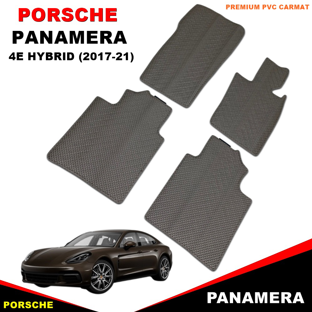 ยางปูพื้นรถยนต์ Porsche Panamera 4E Hybrid ปี2017-2021 ลายกระดุมเม็ดเล็ก PVC 4ชิ้น เข้ารูป ตรงรุ่นรถ