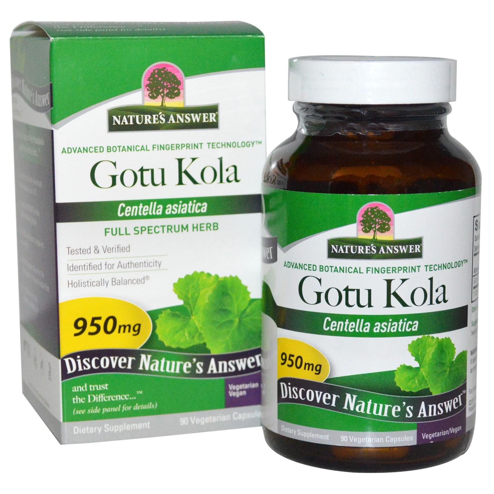 ส่งฟรีลงทะเบียนมีพร้อมส่งค่ะ Nature's Answer Gotu Kola 950 mg 90 Veggie Caps