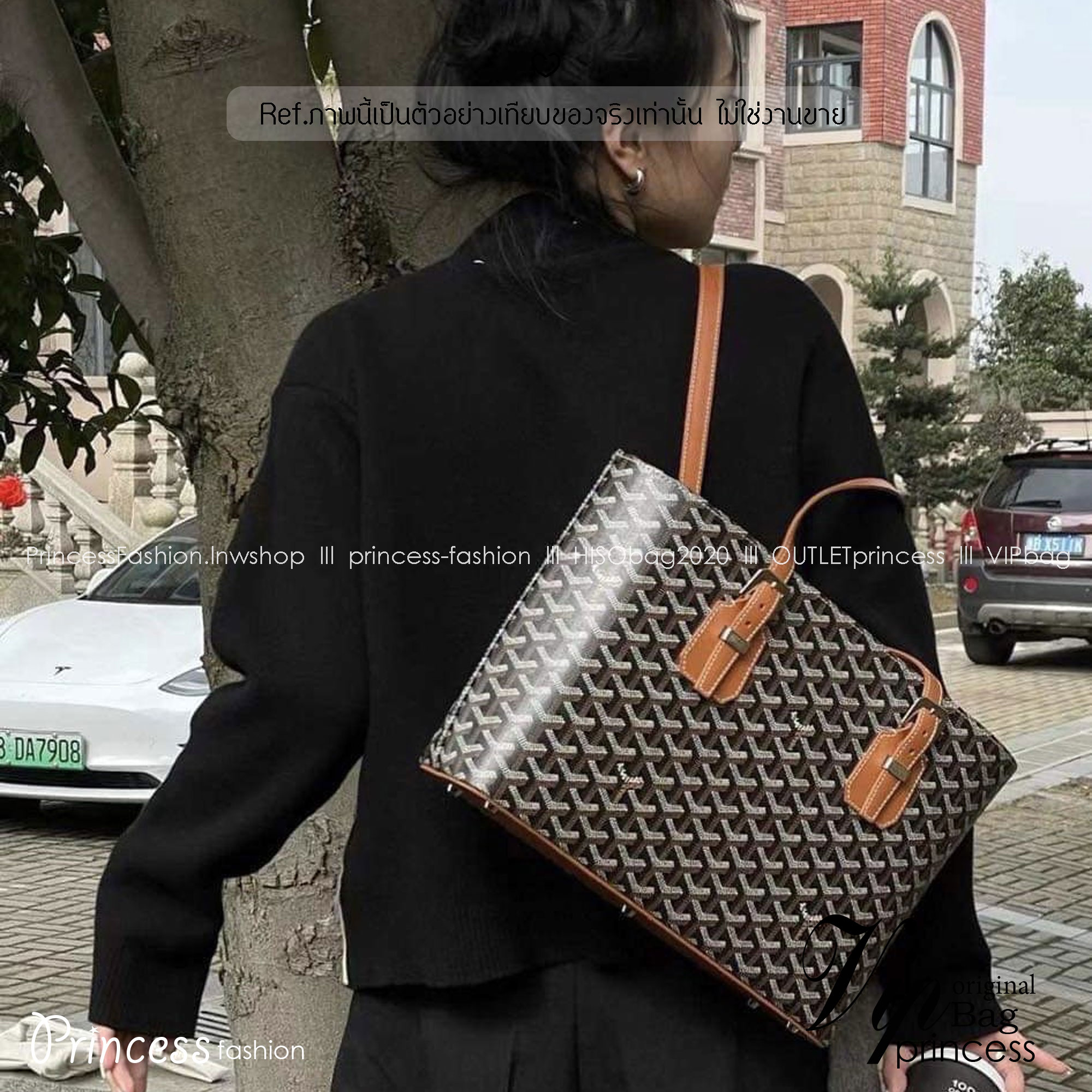 7 สี ORI หนังแท้ | GOYARD Goyardine Sac Marie Galante 35cm / Goyard Tote Bag กระเป๋าสะพายทรงโท้ท พร้อมหูจับใช้งานง่าย ภายในโล่งกว้าง หรูหราลงตัว