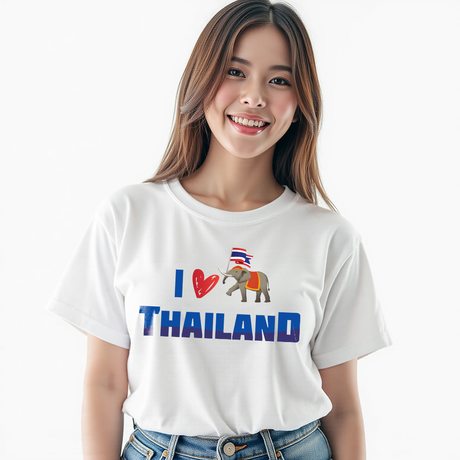 77design พร้อมส่ง เสื้อยืด I LOVE THAILAND 1 ผ้าเนื้อดี ไม่หด