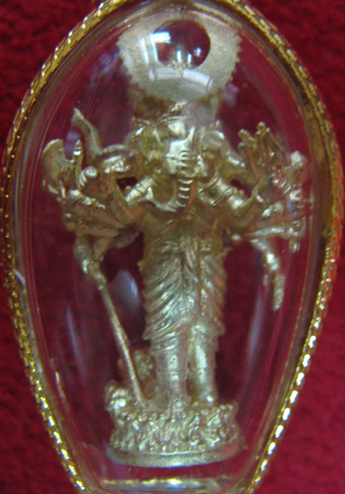 สินค้าหมดค่ะ พระพิฆเนศ5เศียร10กร เนื้อทองเหลือง เลี่ยมทองไมครอน วัดใหญ่ชัยมงคล จ.พระนครศรีอยุธยาค่ะ