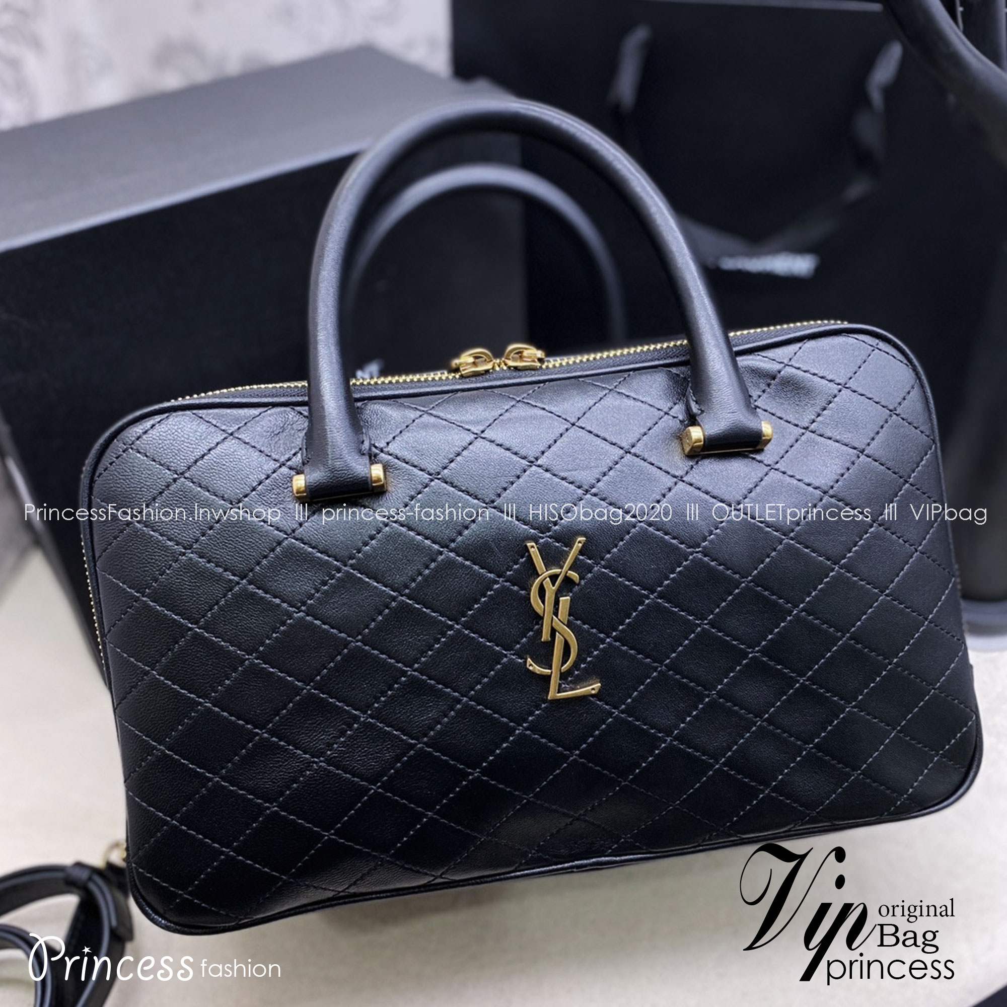 YSL LYIA DUFFLE IN QUILTED / YSL Keepall กระเป๋าสะพายใบใหญ่ ใช้เดินทางได้ งานหนังสวยเต็มใบ เกรดออริ สลับแท้ 1:1 ใช้ต่างประเทศได้