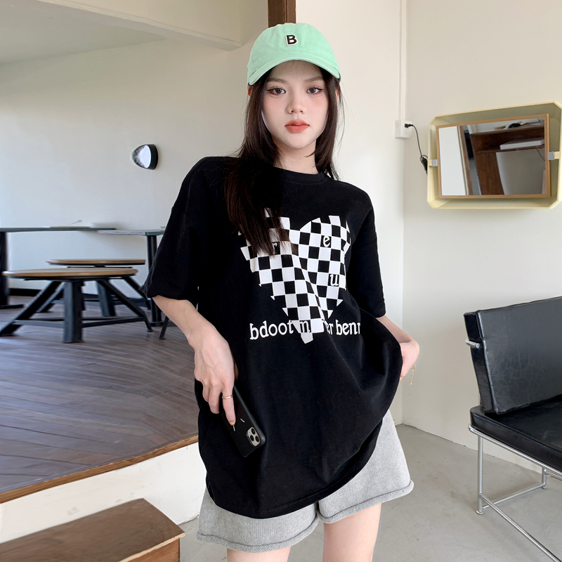 พร้อมส่ง 🍋🎪 Black mam tops เสื้อยืดแขนยาวทรงโอเวอร์ไซด์พิมพ์ลายเก๋ (IN36905)
