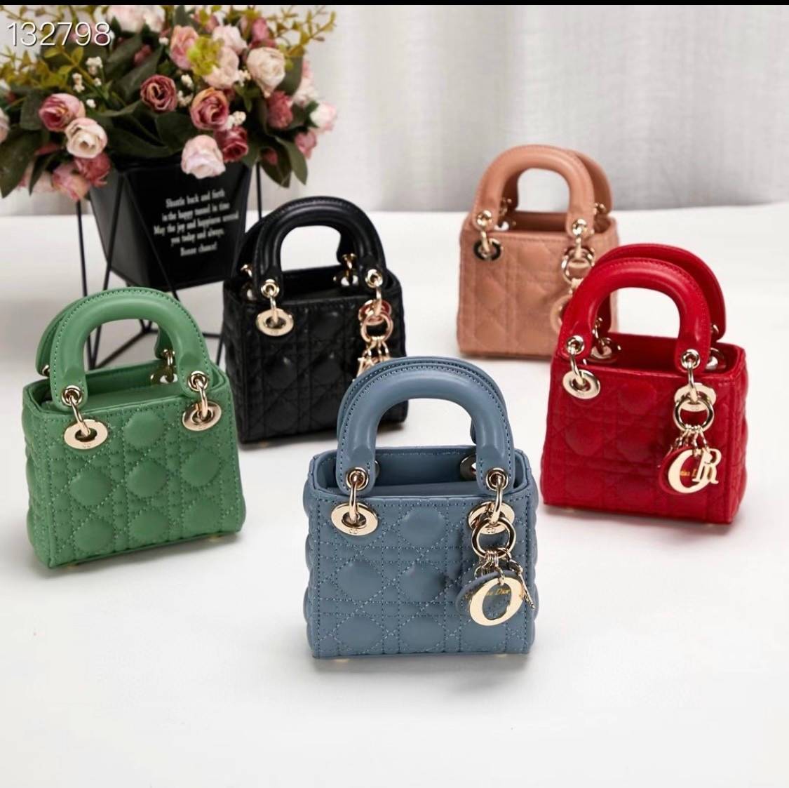 VIP 】หนังแท้ CHRISTIAN DIOR MICRO LADY DIOR BAG Cannage Lambskin