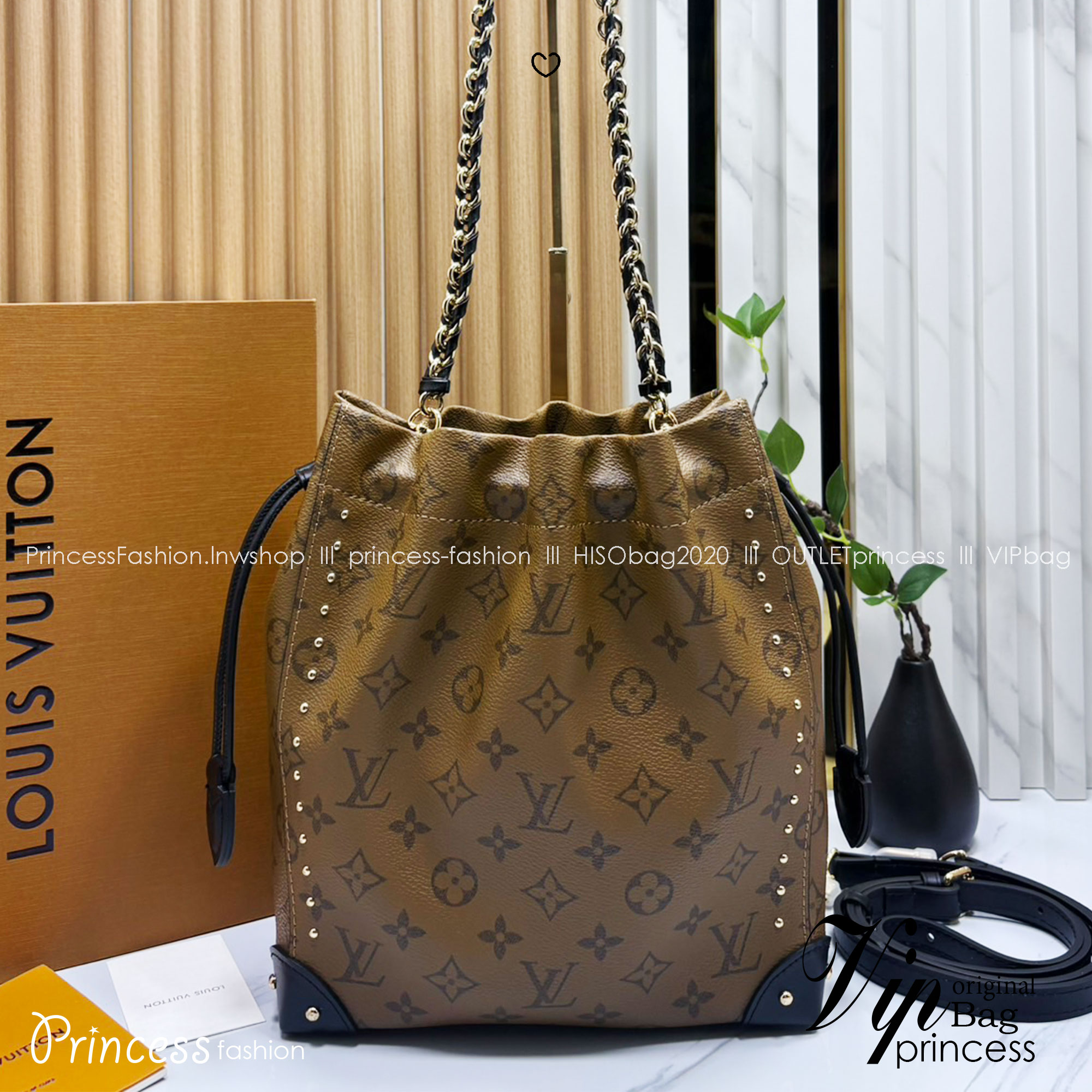 LV Noe Trunk PM bag Monogram Reverse Canvas / LV Bucket Bag กระเป๋าทรงบัคเก็ตรุ่นใหม่ล่าสุดจากรันเวย์ 2025 ใหม่พร้อมเสิร์ฟก่อนใคร แคนวาสแท้พิมพ์ลายโมโนแกรมสวยมาก