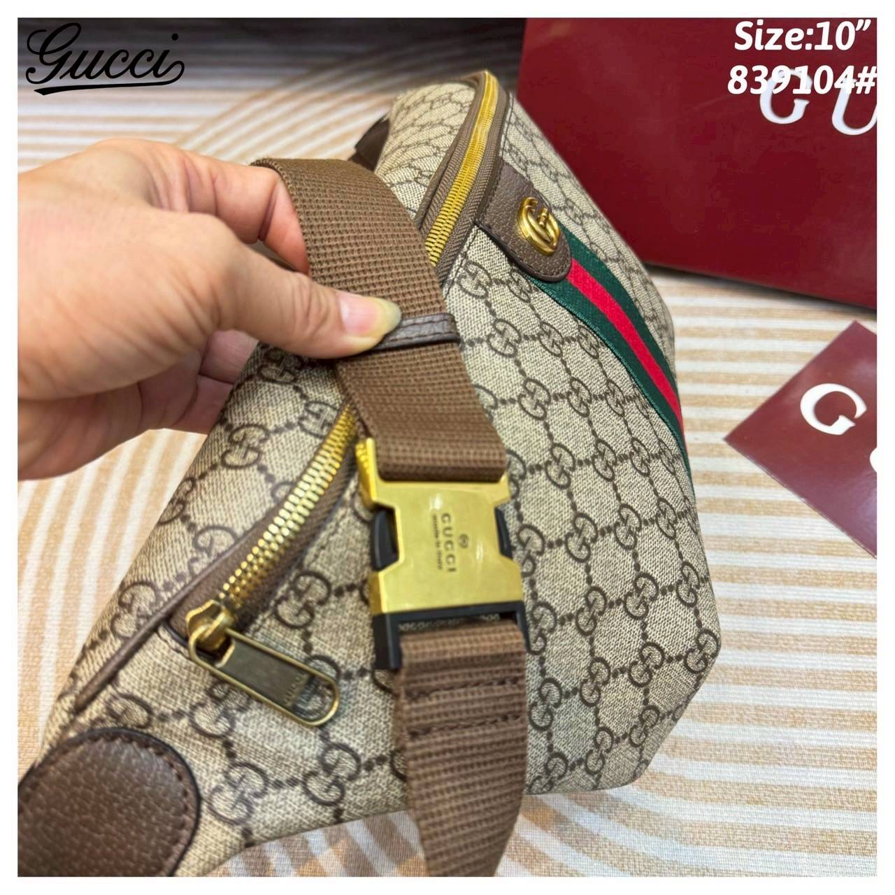 Gucci Ophidia large belt bag กระเป๋าคาดอก/คาดเอวใบใหญ่คลาสสิก ดีไซน์แถบคาดสีเขียวแดงโดดเด่น สวยหรู ภายในโล่งกว้างใส่ของได้เยอะ สายสะพายคาดอกแน่นหนา ปรับได้ตามชอบอีกเล็กน้อย