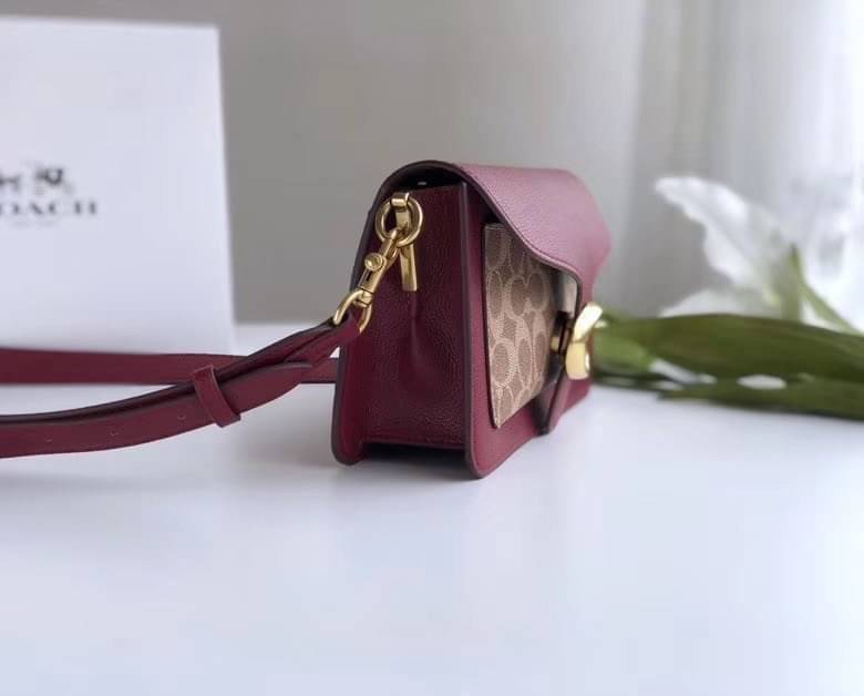 ของแท้ 💯% Coach Tabby Shoulder Bag 26 Polished pebble leather, suede and refined calf leather Inside zip RED1