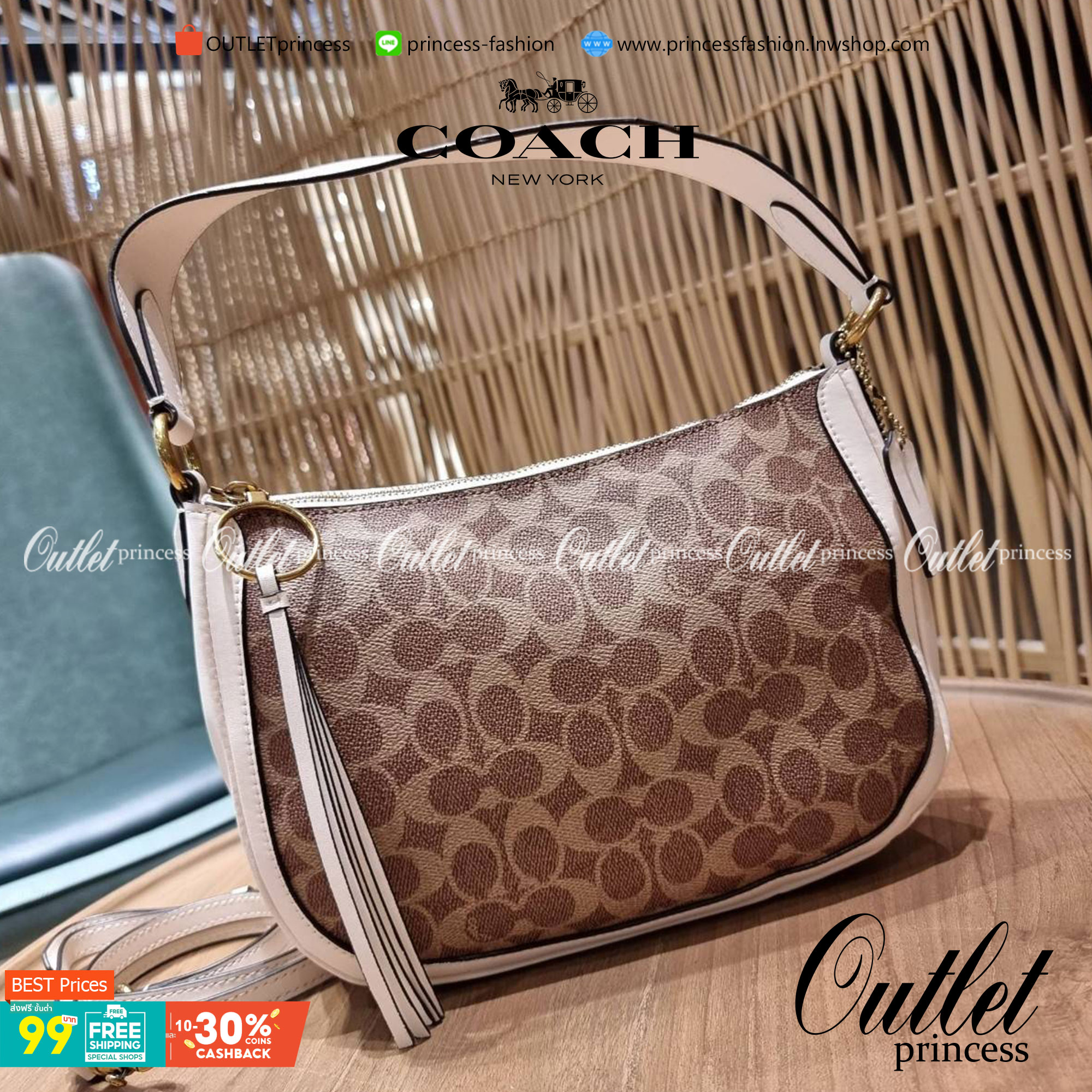 COACH 52577 SUTTON CROSSBODY IN SIGNATURE CANVAS กระเป๋าสะพายไหล่ สวยคลาสสิค สไตล์วินเทจ ใบใหญ่จุใจ วัสดุหนังแคนวาสเคลือบลาย สายคล้องไหล่ในตัว ภายในโล่งกว้าง จุของได้เยอะแน่นๆ มาพร้อมสายสะพาย crossbody ที่จะถอดออก หรือจะสะพายก็เก๋ สวยโดดเด่นแน่นอน พร้อมเส