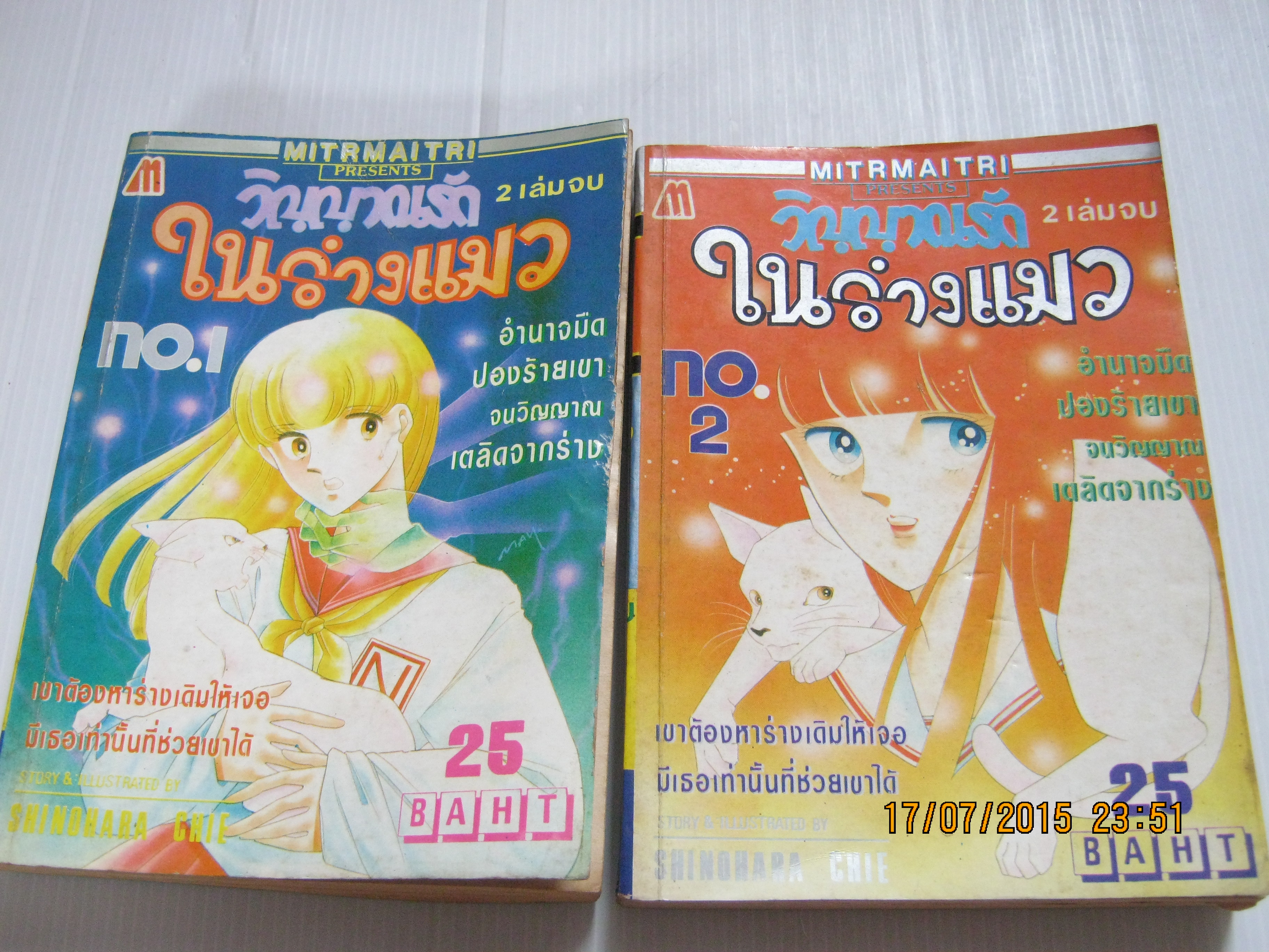 วิญญาณในร่างแมว ครบชุด ( 2 เล่มจบ ) ชิโนฮาระ จิเอะ เขียน***สินค้าหมด***