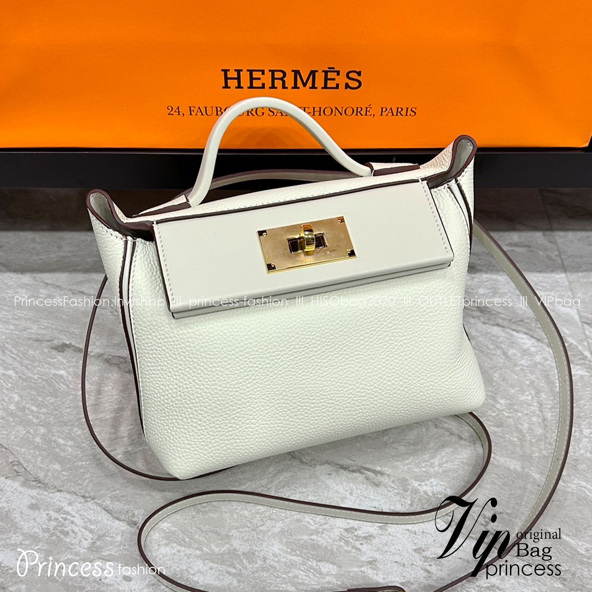 HERMES Hermes 24/24 Mini bag 20cm กระเป๋าถือ/สะพายแบรนด์หรู เอกลักษณ์ของความสง่างาม เกรดออริ สลับแท้ 1:1 ใช้งานต่างประเทศได้