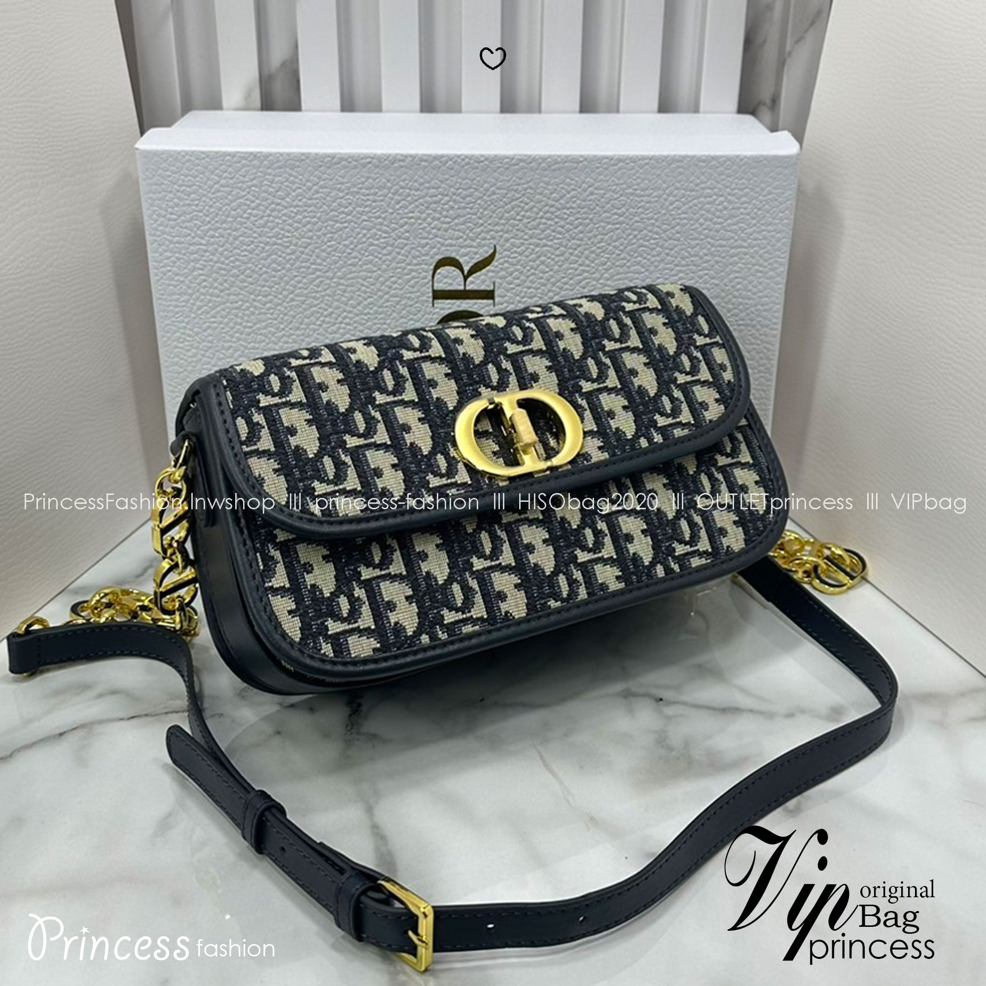DIOR 30 Montaigne Avenue Bag Box Leather Bag กระเป๋าสะพายรูปดีไซน์สุดคลาสสิกและสง่างาม หรูหราตามเอกลักษณ์แบรนด์ เกรดท็อปไฮเอน 1:1 ใช้งานต่างประเทศได้