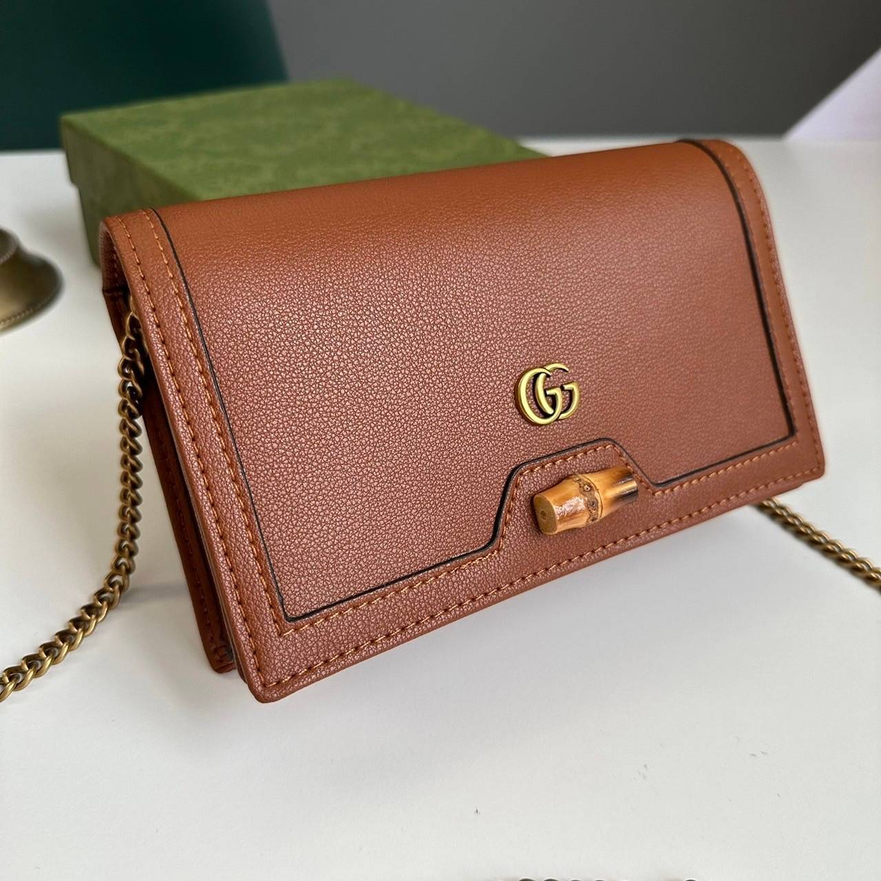 Gucci Diana mini bag with bamboo เกรดออริจินอล Gucci wallet on chain กระเป๋ามินิกุชชี่พร้อมสายโซ่ ภาพถ่ายจากงานขายจริง ใช้งานต่างประเทศได้