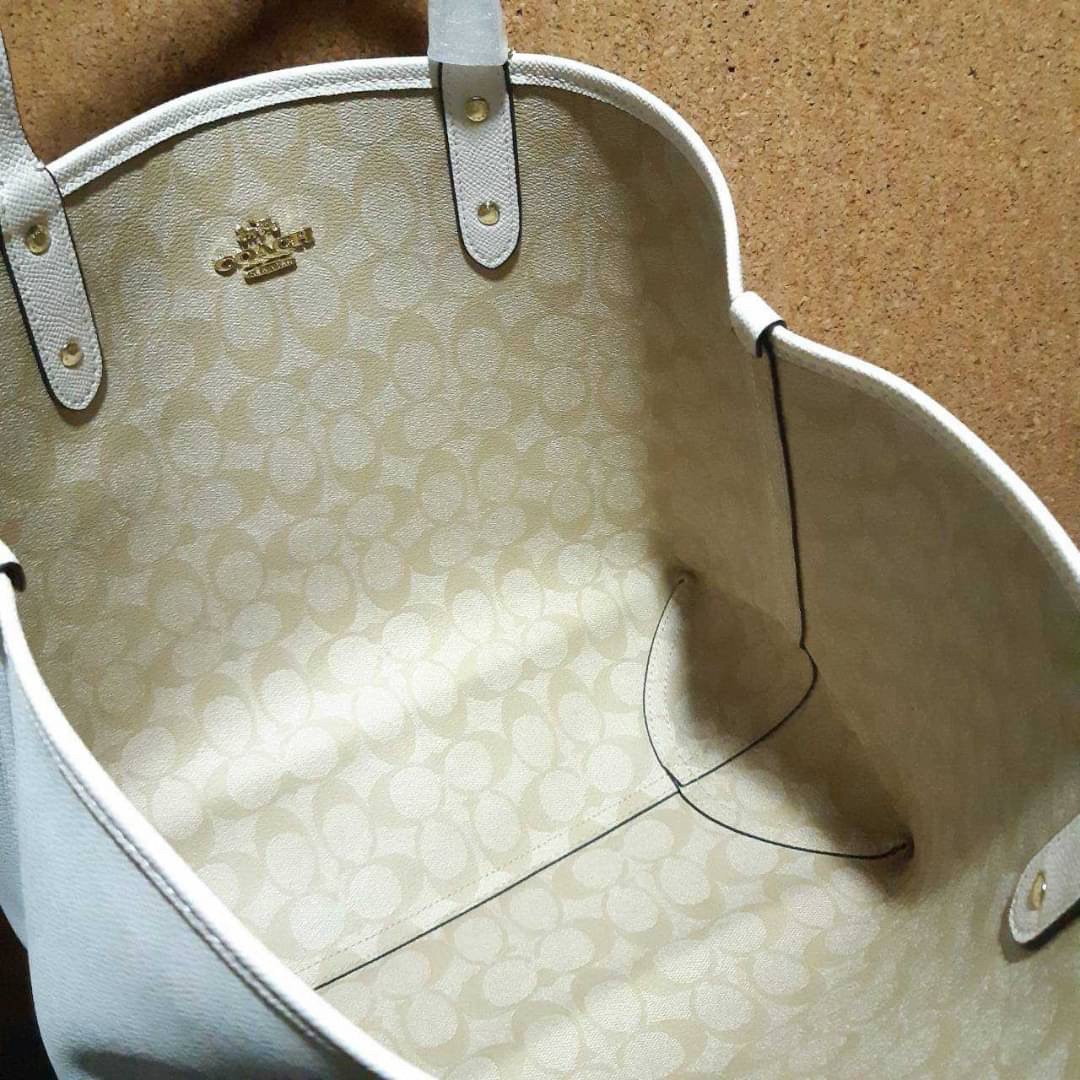 COACH F36658 REVERSIBLE CITY TOTE IN SIGNATURE CANVAS WITH POUCH