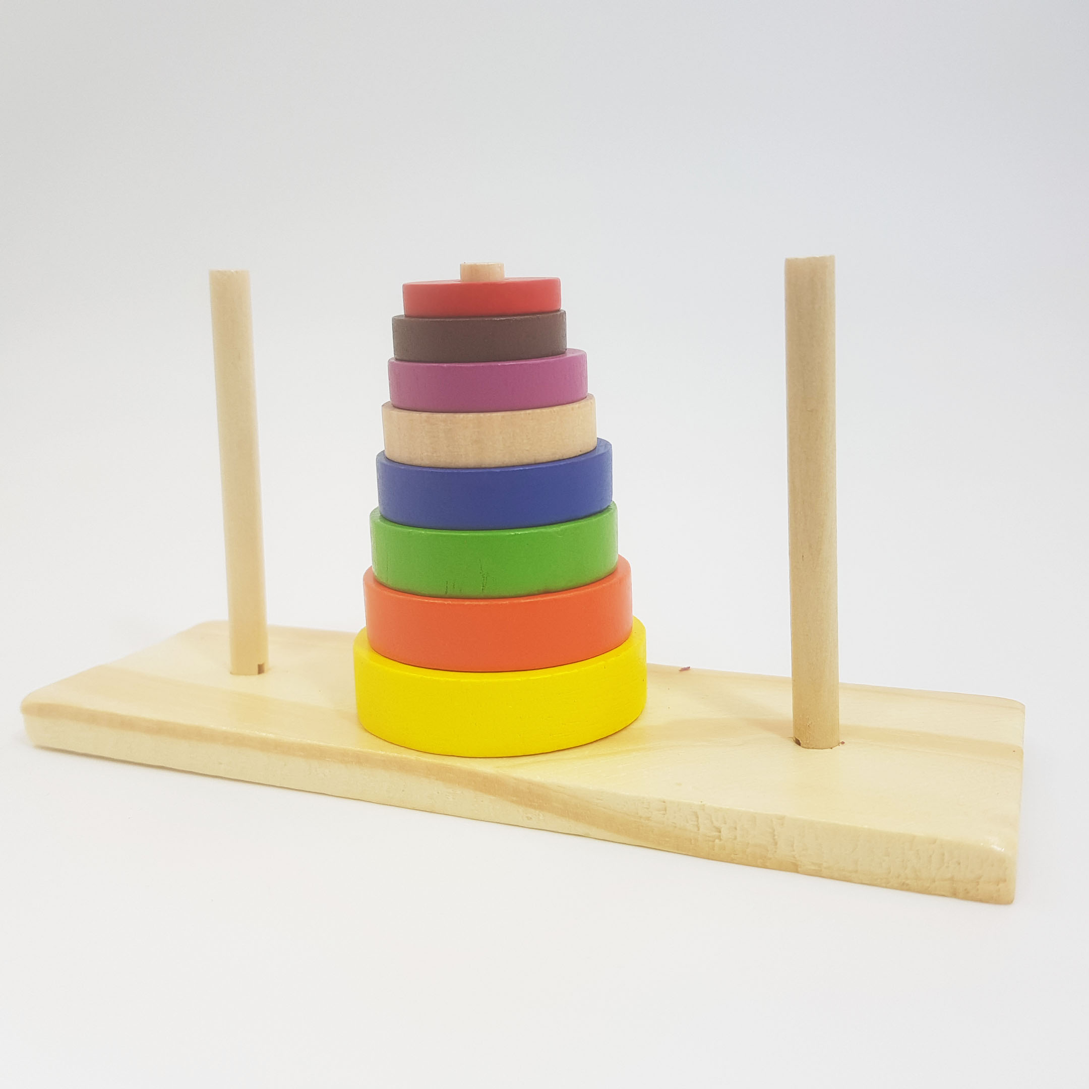 เกมแก้ปริศนาหอคอยฮานอยไม้สี 8 ชั้น