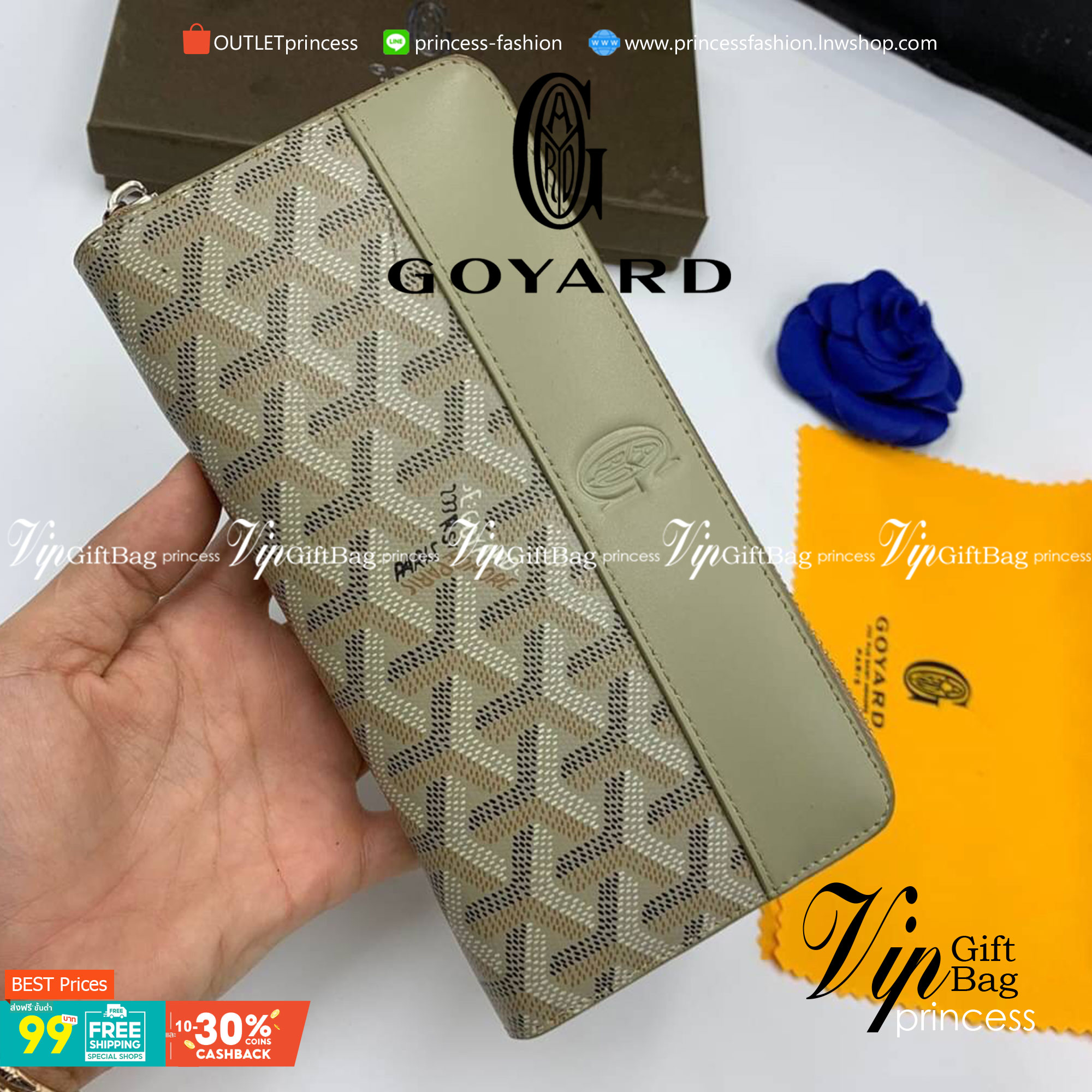 VIP GIFT 】GOYARD round zipper Matignon Long Wallet กระเป๋าสตางค์ซิปรอบใบยาว พร้อมส่ง 6 สี เหมาะกับการใช้งานทุกรูปแบบ นอกจากเพิ่มความมั่นใจแล้ว ยังทำให้ชีวิตของเราง่ายขึ้นอีกด้วย โดยการเปิดปิดแบบซิปรอบ สามารถใส่ธนบัตร เหรียญ บัตรต่างๆได้หลายใบเลยทีเดียว ขน
