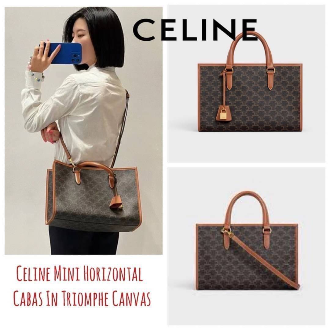 Celine Horizontal Cabas In Triomphe Canvas / Celine tote bag สายชอบพกของเยอะ ต้องหยิบของในกระเป๋าบ่อย รุ่นนี้ก็เป็นอีกตัวเลือกที่น่าสนใจค่ะ เพราะนอกจากจะจุของได้เยอะแล้วดีไซน์ยังเรียบสวยมีกลิ่นอายความวินเทจ อีกทั้งขนาดกระเป๋าใหญ่กำลังดีไม่เกะกะ เคลื่อนไหว