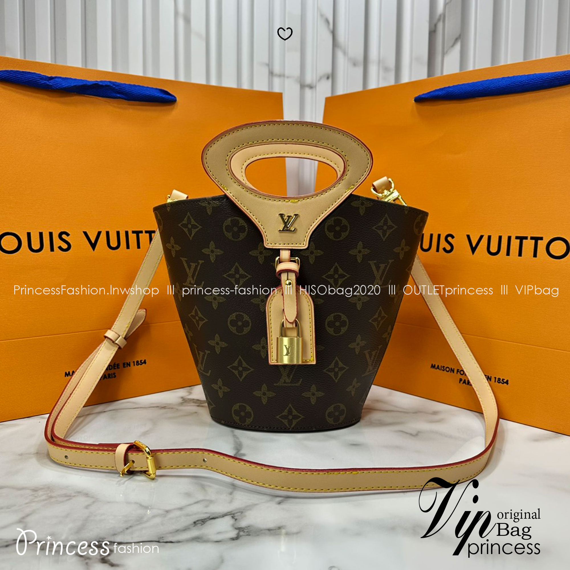ORI หนังแท้ | LV Rivage BB Spring-Summer 2025 / LV Bucket Bag ใหม่ล่าสุด กระเป๋าสะพายทรงบัคเก็ต จัดเต็มาสุดปัง ทรงสวยทรงใหม่โดดเด่นด้วยหูจับในตัวที่ออกแบบใหม่ได้เก๋ลัคชูมาก