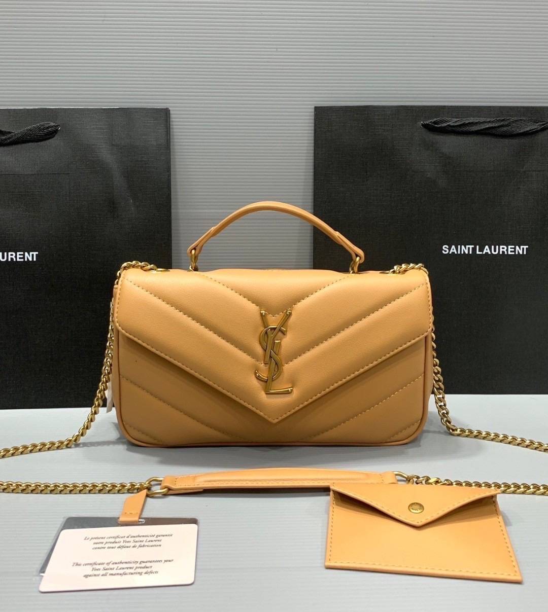 ORI | หนังแท้ 25cm YSL loulou small in matelassé กระเป๋าสะพายทรงสวยคลาสสิค มาพร้อมใบเล็กใส่การ์ด งานหนังแท้สมผัสนุ่มมือตะเข็บเย็บลายเชฟรอนสวยเป็นเอกลัษณ์