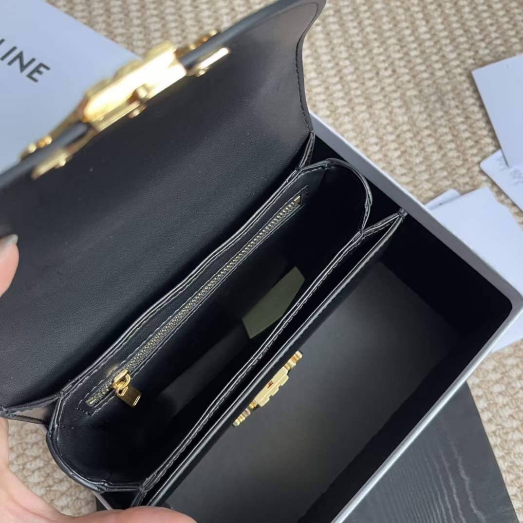 CELINE TEEN BESACE TRIOMPHE IN SHINY กระเป๋าสะพายคาดลำตัวรุ่นนี้นับว่าเป็นกระเป๋าอีกหนึ่งรุ่นในซีรีส์ Triomphe ที่ได้รับความนิยมอย่างมาก ด้วยรูปร่างทรงโค้งมนมีความคลาสสิกตามแบบฉบับแบรนด์