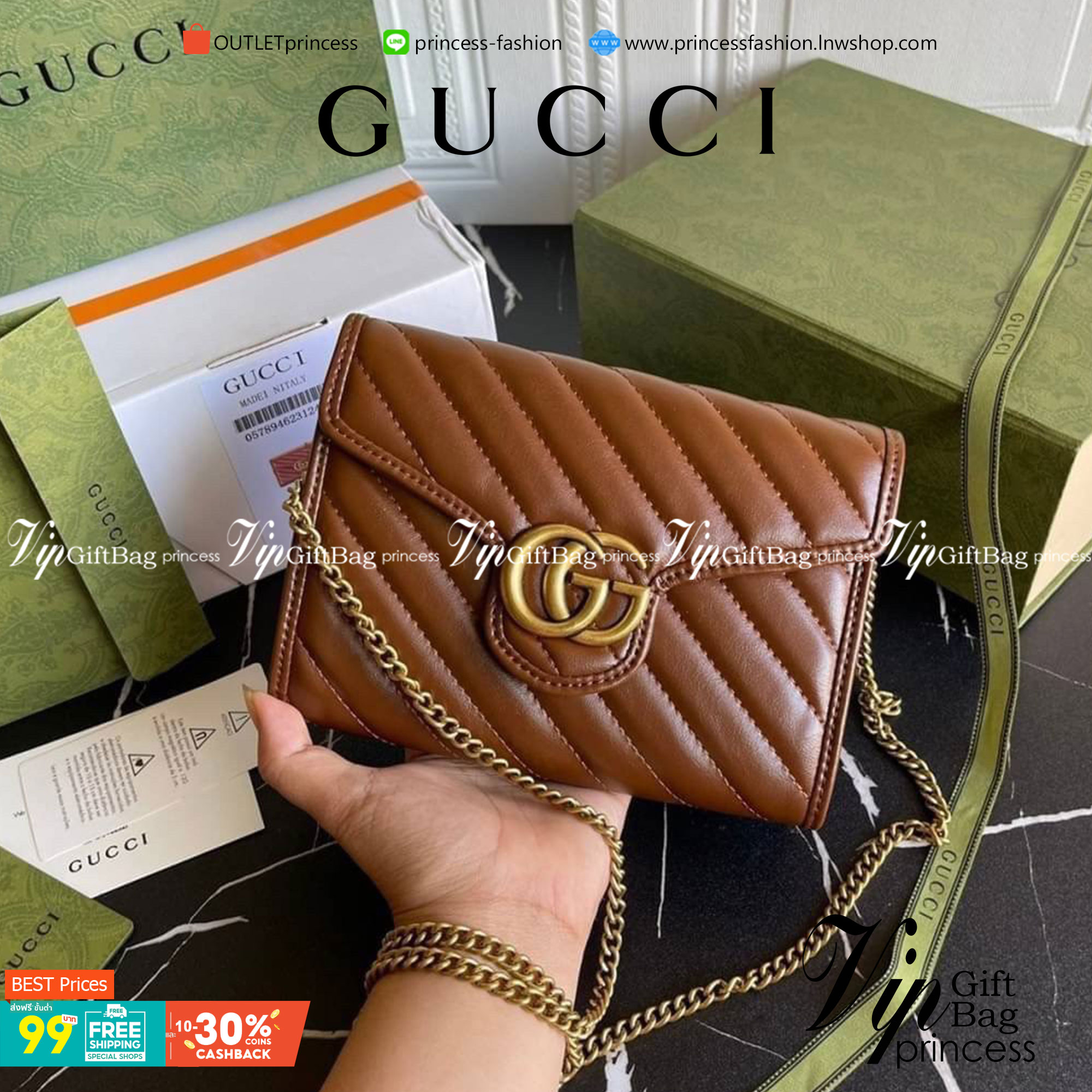 หนังแท้ GG Marmont matelassé mini bag พร้อมส่งที่ไทย GUCCI Wallet on Chain ภาพสินค้าถ่ายจากงานขายจริง รุ่นนี้หนังสวยมากค่ะ ละมุนที่สุด ใส่บัตร ใส่แบงค์ได้ รับรองว่าจะเป็นกระเป๋าที่จะหยิบใช้งานได้บ่อยๆ รับประกันความสวยปังค่าาา