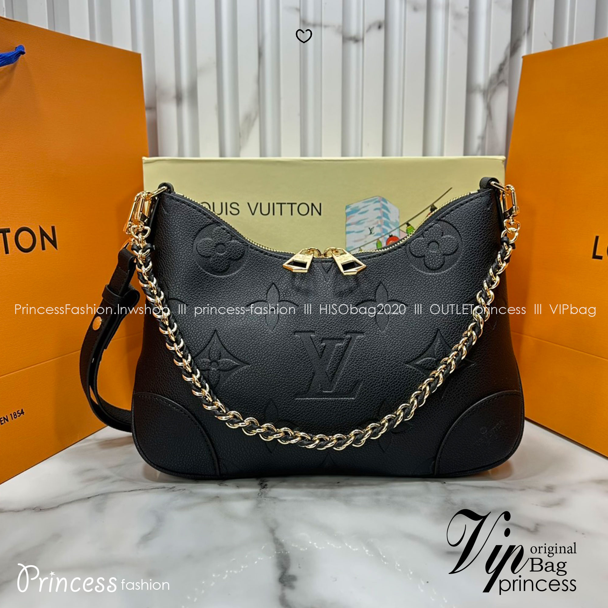 ORI หนังแท้ | LV Boulogne PM bag Monogram Empreinte leather กระเป๋าสะพายสุดไอคอนิกใช้งานได้หลายสไตล์ ประจำฤดูกาลในหนัง Monogram Empreinte มอบทางเลือกในการพกพาที่หลากหลายเช่นเดียวกับรุ่นแคนวาสดั้งเดิม