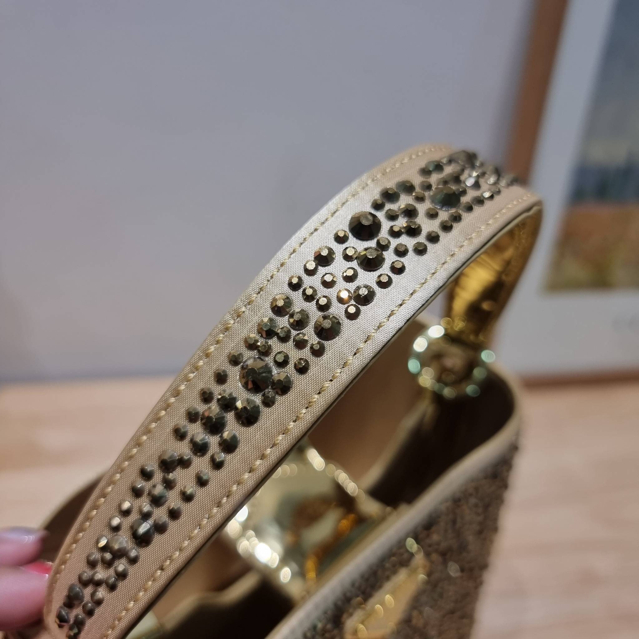 PRADA SMALL PANIER CRYSTAL EMBELLISHED TOTE BAG กระเป๋าสะพายทรงโท้ท ไซส์กำลังสวย หรูหรา โดดเด่น ถือออกงานก็ดูระยิบระยับเล่นแสง ทำให้ดูดีมีราคา