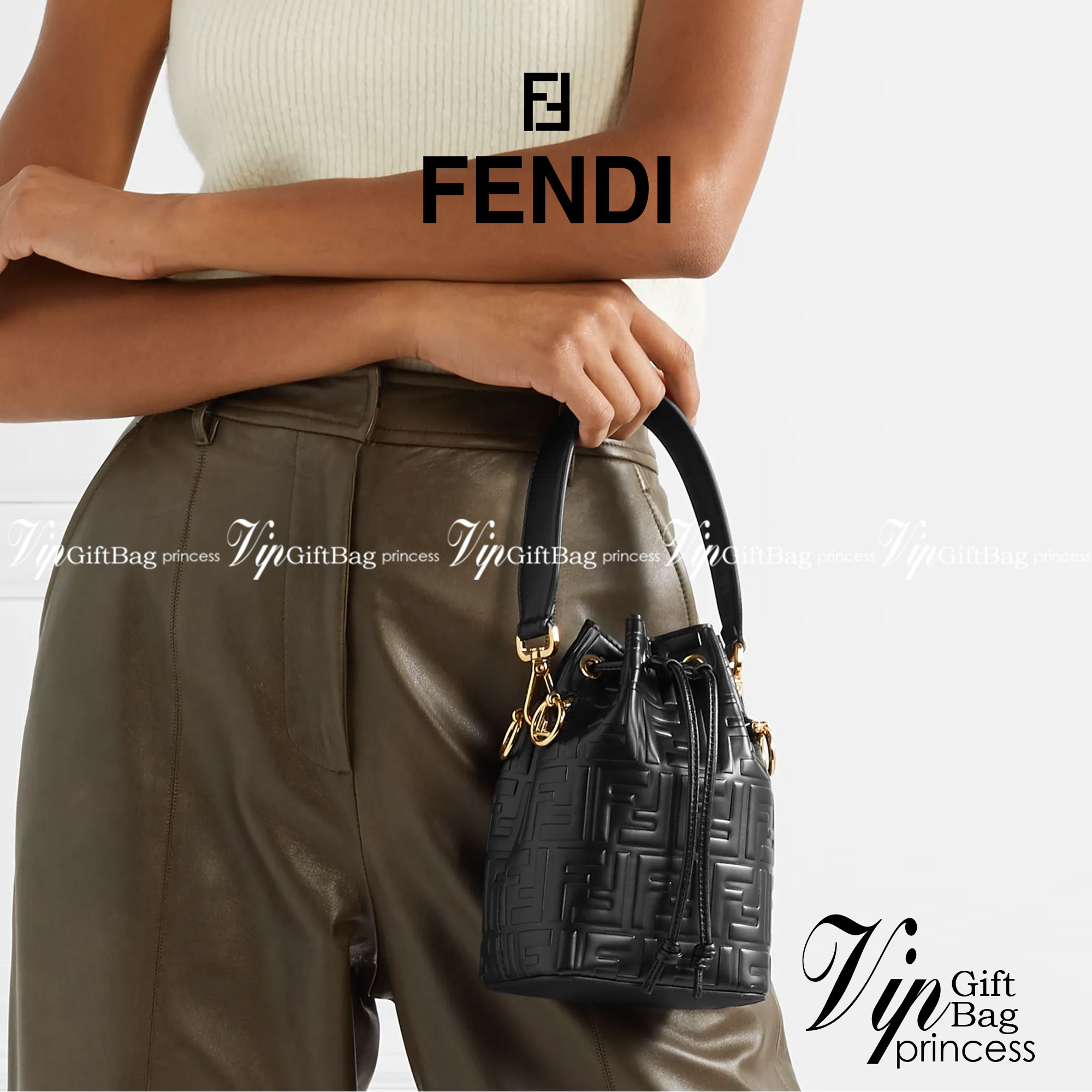 หนังแท้ FENDI MON TRESOR BUCKET BAG พร้อมส่งที่ไทย ภาพสินค้าถ่ายจากงานขายจริง ใช้งานต่างประเทศได้ค่ะ