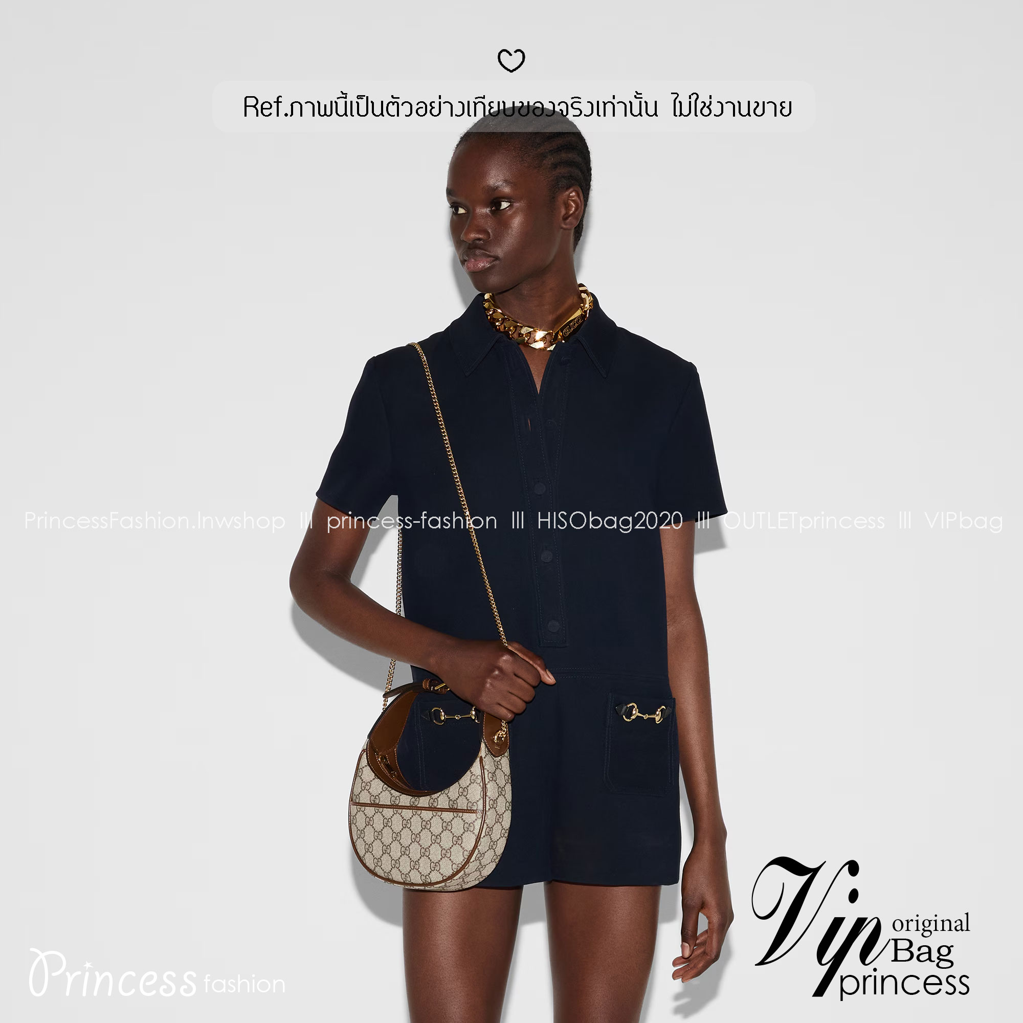 GUCCI half-moon Ophidia mini shoulder bag กระเป๋าสะพายไหล่รูปทรงพระจันทร์เสี้ยว Canvas GG Supreme กระเป๋าขนาดมินิให้ความรู้สึกย้อนยุคอันโดดเด่น สไตส์วินเทจ