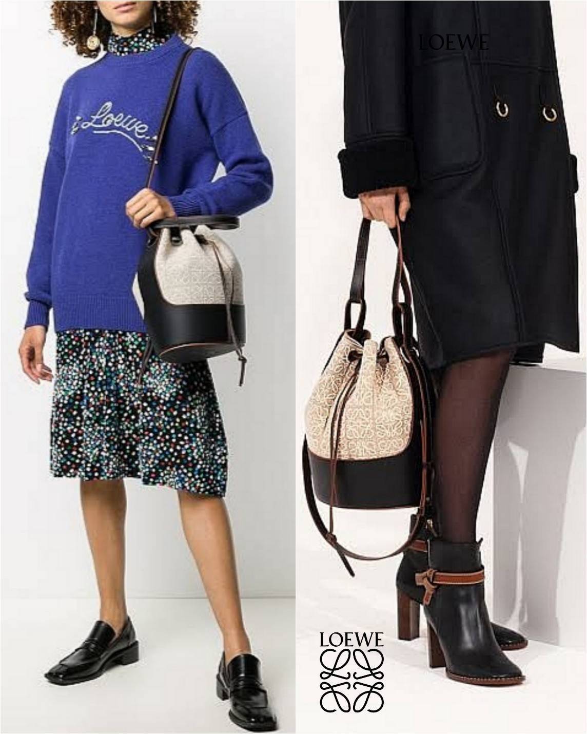 พรีเมี่ยมกิ๊ฟแท้ 100% 】LOEWE CROSSBODY ANAGRAM BUCKET BAG GIFT WITH PURCHASE (GWP) กระเป๋าถือหรือสะพายพรีเมี่ยมกิ๊ฟ Limited จาก LOEWE PERFUME DUTYFREE COUNTER รุ่นใหม่ล่าสุด Rare items หายากสุดเลอค่าวัสดุ Anagram Canvas ตัดหนังแท้ Calfskin สุดคลาสสิค