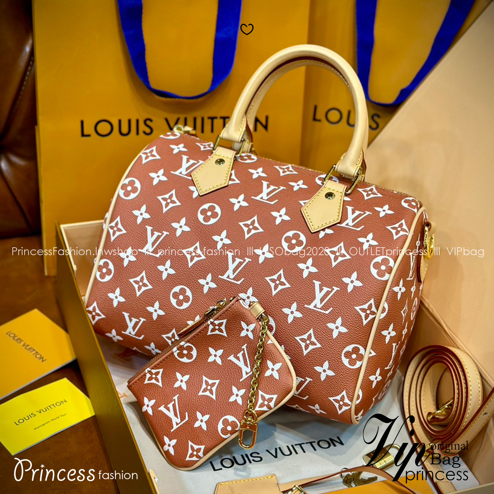 LV Speedy P9 Bandoulière 25 กระเป๋าสะพายสปีดี้รุ่นใหม่หรูหรา กระเป๋าทรงหมอนท็อปฮิตดีไซน์ใหม่ต้อนรับฤดูร้อน โดดเด่นด้วยการตกแต่งลายพิมพ์สดใส รูปทรงสวยตลอดกาล