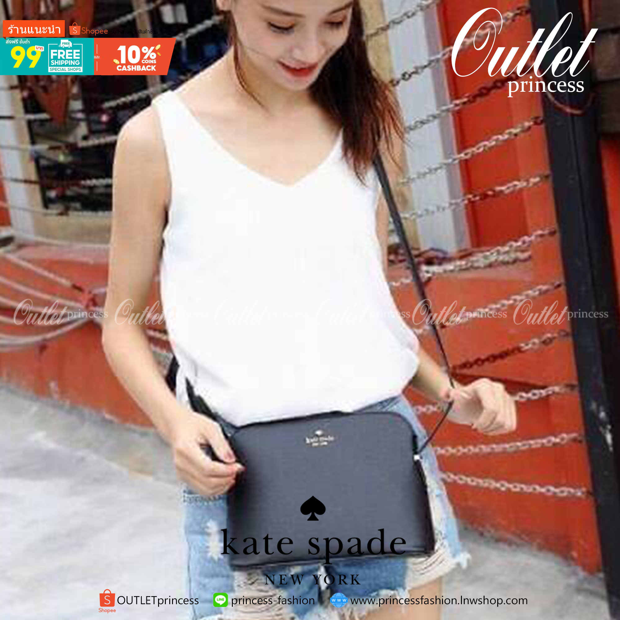 ของแท้ 💯% KATE SPADE CEDAR STREET MANDY BAG กระเป๋าสะพายรุ่นยอดนิยม สุดฮิต กระเป๋าขนาดน่ารัก วัสดุ saffiano ด้านหน้าประดับด้วยโลโก้แบรนด์สีทองสุดหรู