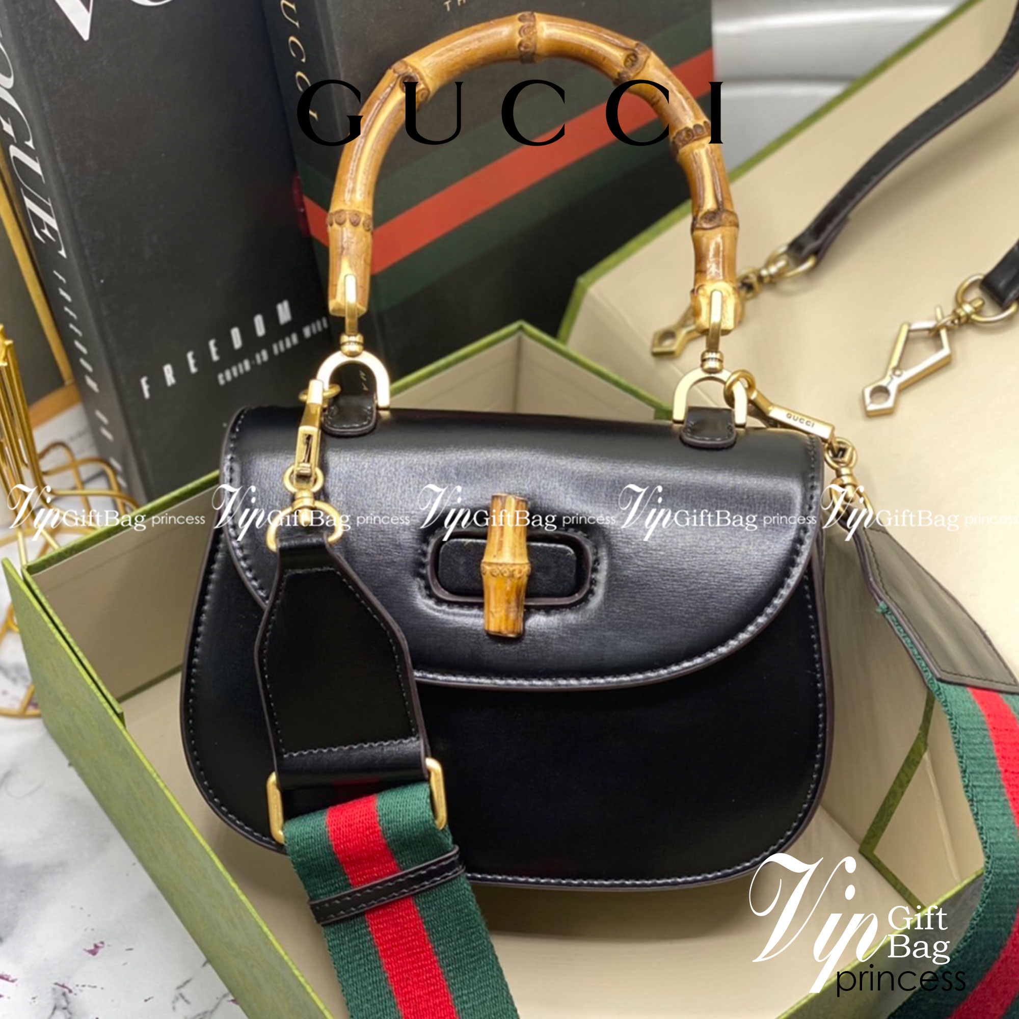 หนังแท้ Gucci Bamboo 1947 small top handle bag พร้อมส่งที่ไทย