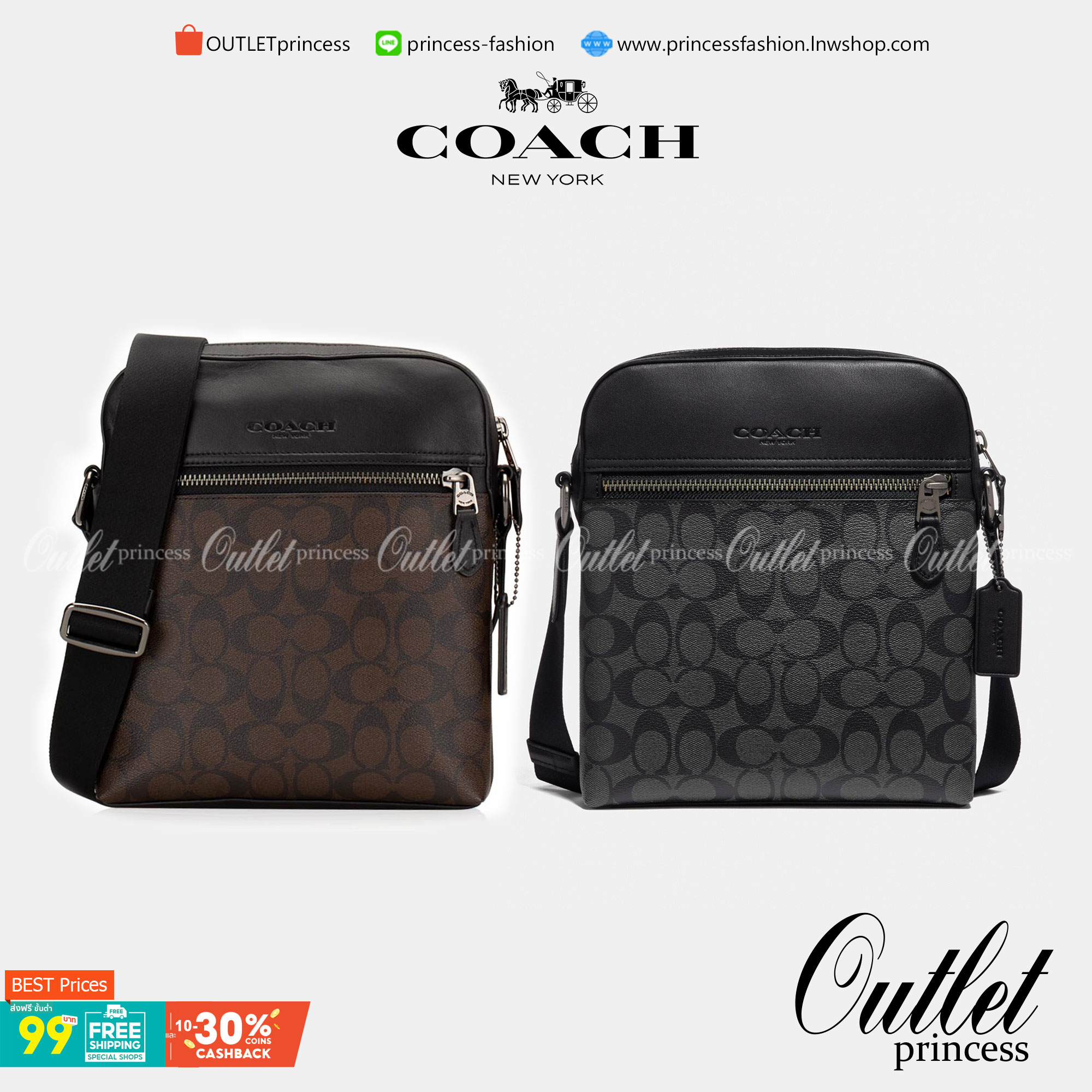 COACH HOUSTON FLIGHT BAG IN SIGNATURE CANVAS (F73336) ขายดีตลอดกาล!! คลาสสิคไม่มีใครเกิน!! กระเป๋าสะพายข้างทรงแมสเซ็นเจอร์ยอดฮิต ทรงสวย ดูดี 🔥 เป็นอีกรุ่น ที่พลาดแล้วต้องรอนานมากๆ ฮ๊อต ฮิต สุดๆ ใช้ได้ทุกเพศ Unisexสุดๆ เท่ห์มากบอกเลย จะออกงานไหน ไม