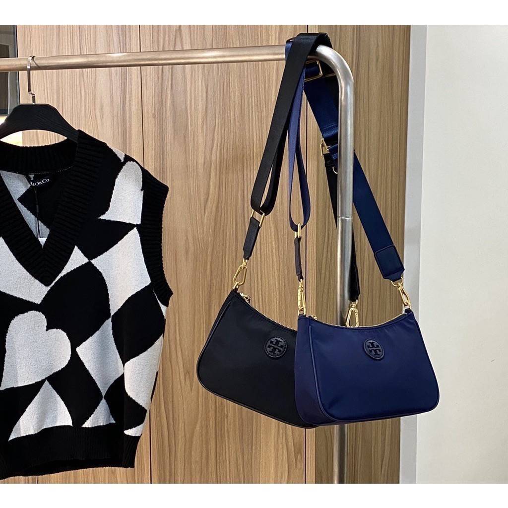 Tory Burch Nylon Web Mini Hobo Bag กระเป๋าสะพายดีไซน์เรียบง่าย น้ำหนักเบา เกรดออริ สลับแท้ 1:1 ใช้งานต่างประเทศได้