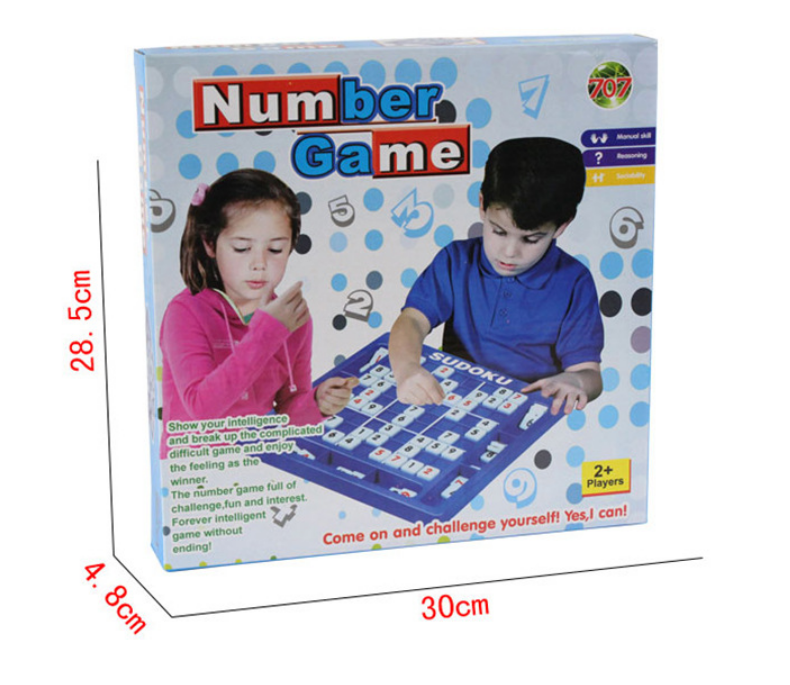 ซูโดกุกระดานพลาสติก Sudokuขนาด9x9 กระดานแบบมีหลุมใส่ตัวเล่นด้านข้าง