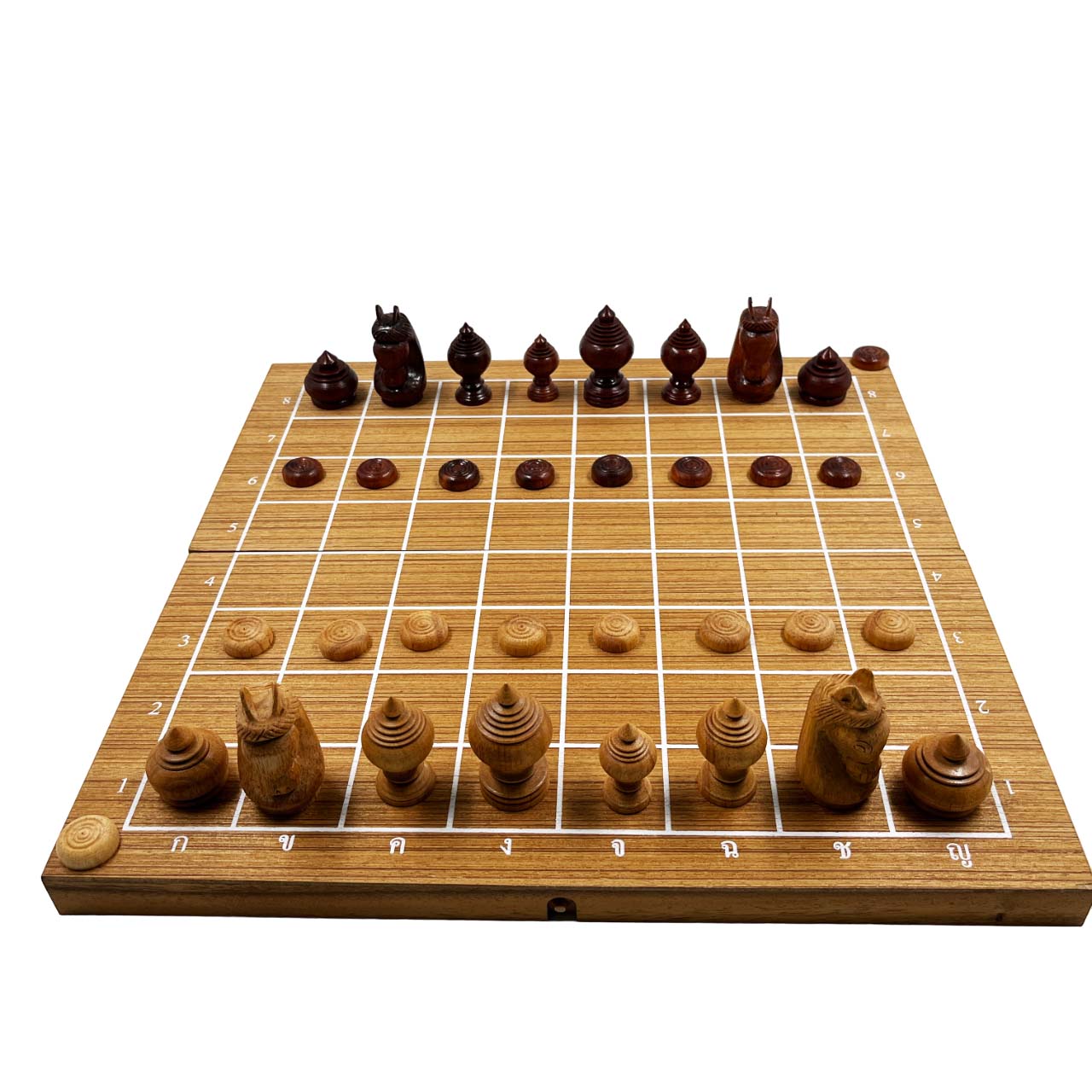 ชุดหมากรุกไทยพร้อมตัวหมากชุดกุมภัณฑ์พร้อมกล่องไม้แบบหีบล็อค