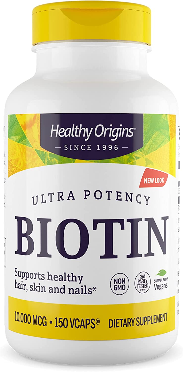 (Pre-order) Healthy Origins Biotin, Ultra Potency 10000 mcg 150 Vcaps