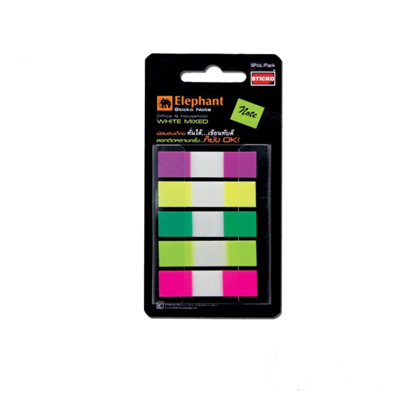 สติ๊กโก้โน้ต ตราช้าง :ฟิล์มอินเด็กซ์ 12*44มม