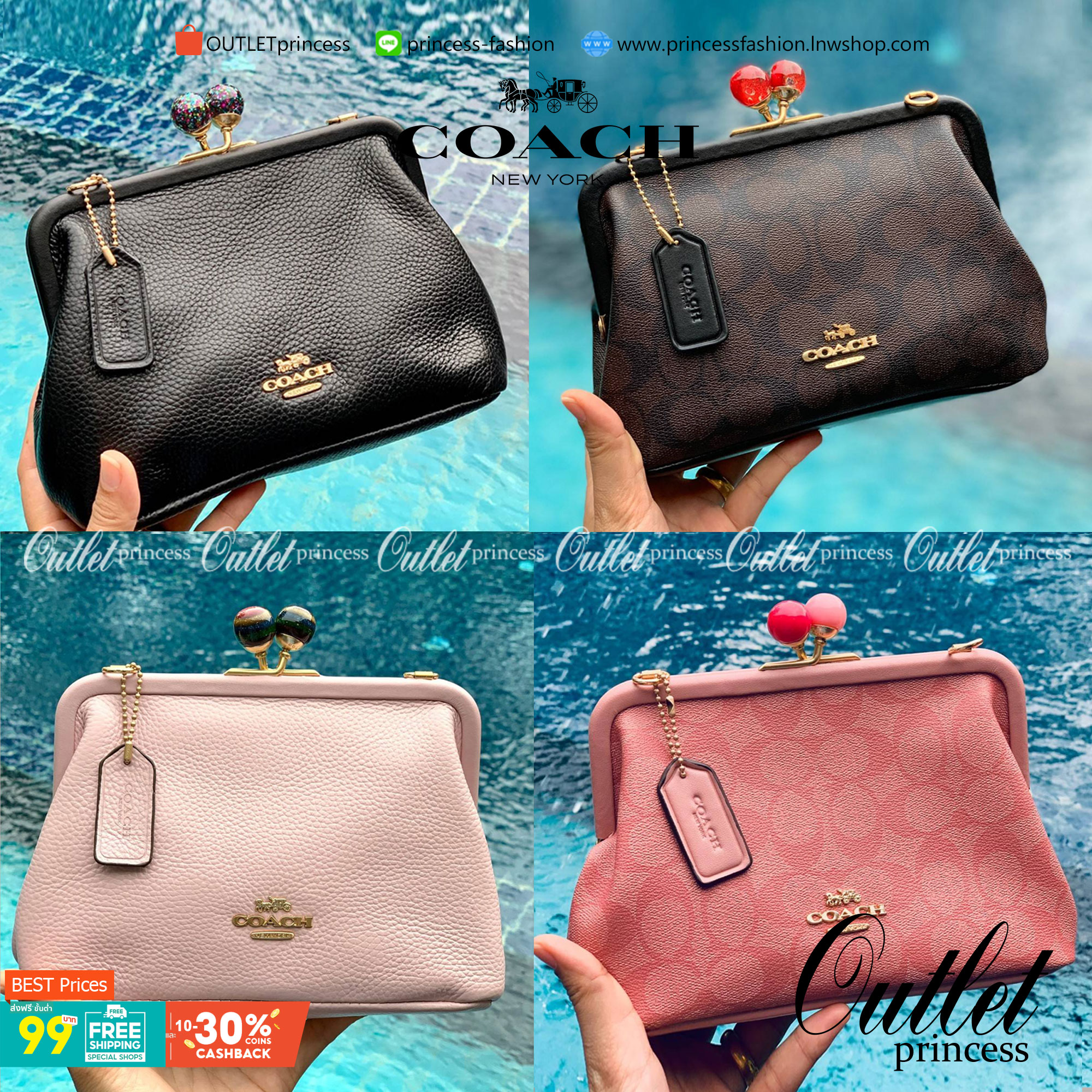 NORA KISSLOCK CROSSBODY (COACH C1451) ครอสบอดี้รุ่นนี้ น่ารักมากค่ะ ขนาดกำลังน่ารักเลยค่ะ ลูกคุณมากๆ ไม่เล็กและไม่ใหญ่มากเกินไป รุ่นนี้สามารถถอดสายสะพายได้ค่ะ ใส่ไอโพนตระกูลพลัสได้ ใส่กระเป๋าสตางค์ใบเล็กได้สบายๆเลยค่ะ