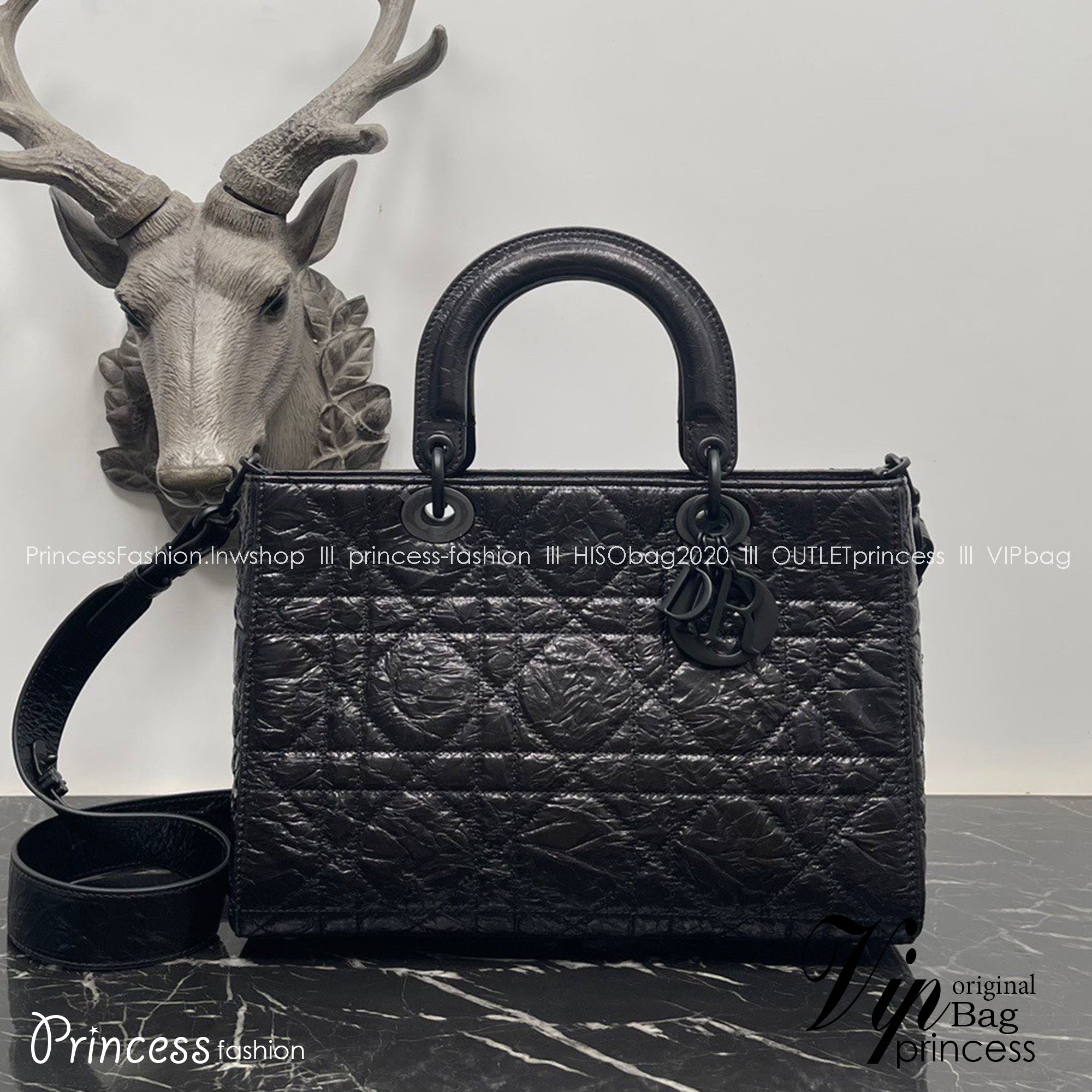 Medium Lady D-Sire My ABCDior Bag Black Macrocannage กระเป๋าสะพายดิ-ออร์ รุ่นใหม่ งานหนังสวยมาก เกรดวีไอพี ท็อปออริจินอล สลับแท้ 1:1 เกรดดีสุด