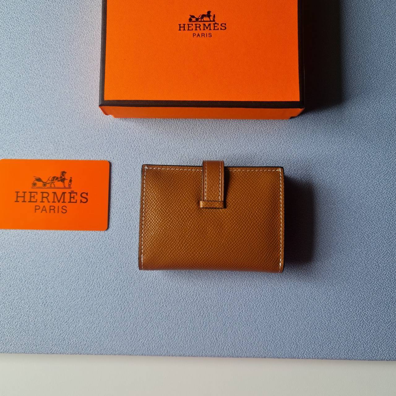 VIP หนังแท้ 】HERMES MINI BEARN WALLET UNISEX