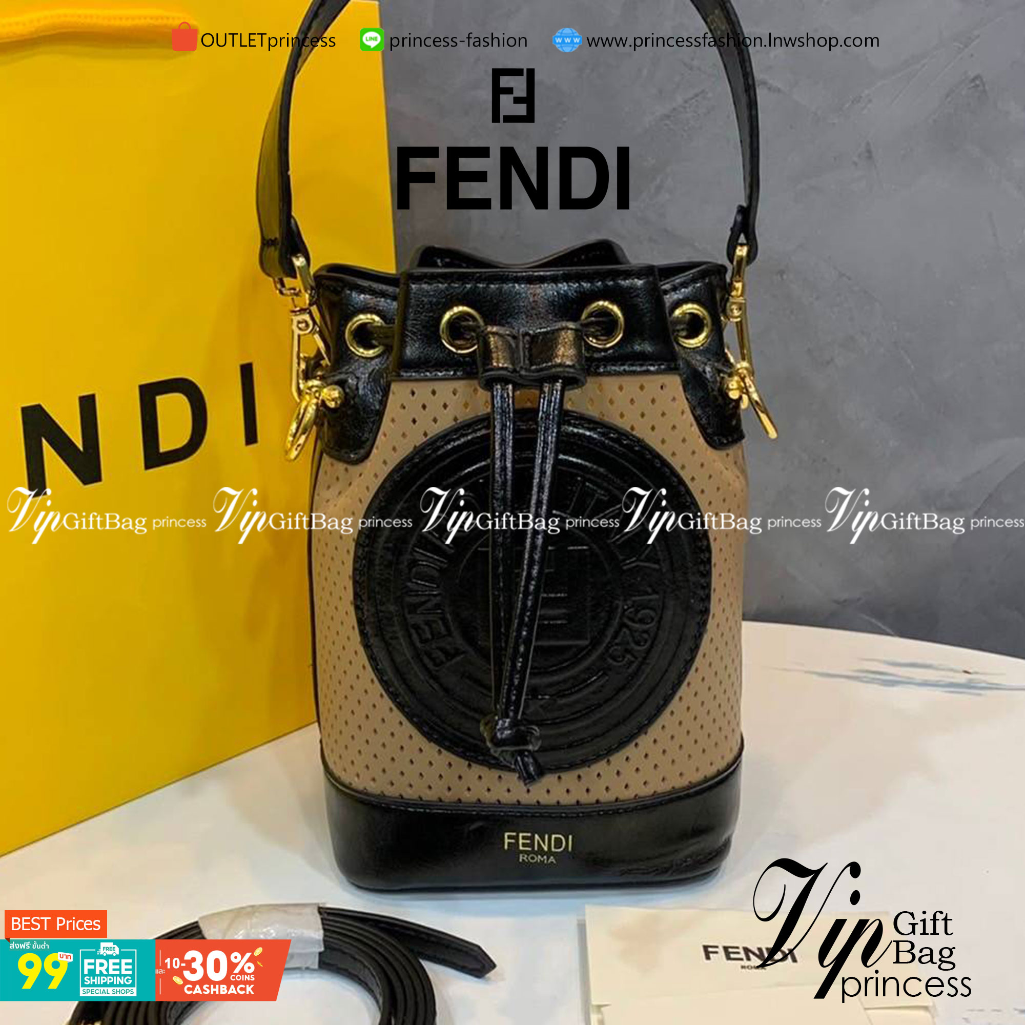 FENDI Mon Tresor mini bucket bag กระเป๋าถือทรงขนมจีบสุดคิ้วท์ หรือสะพายไหล่ วัสดุหนังแท้อย่างดี รุ่นใหม่ล่าสุด สวยหรู ดูแพง คุณนายสุดไปเลยค่า ถือแล้วสวยมากๆ จุของได้กำลังดี ทรงนี้ต้องมีติดตู้ไว้สักใบนะคะ!