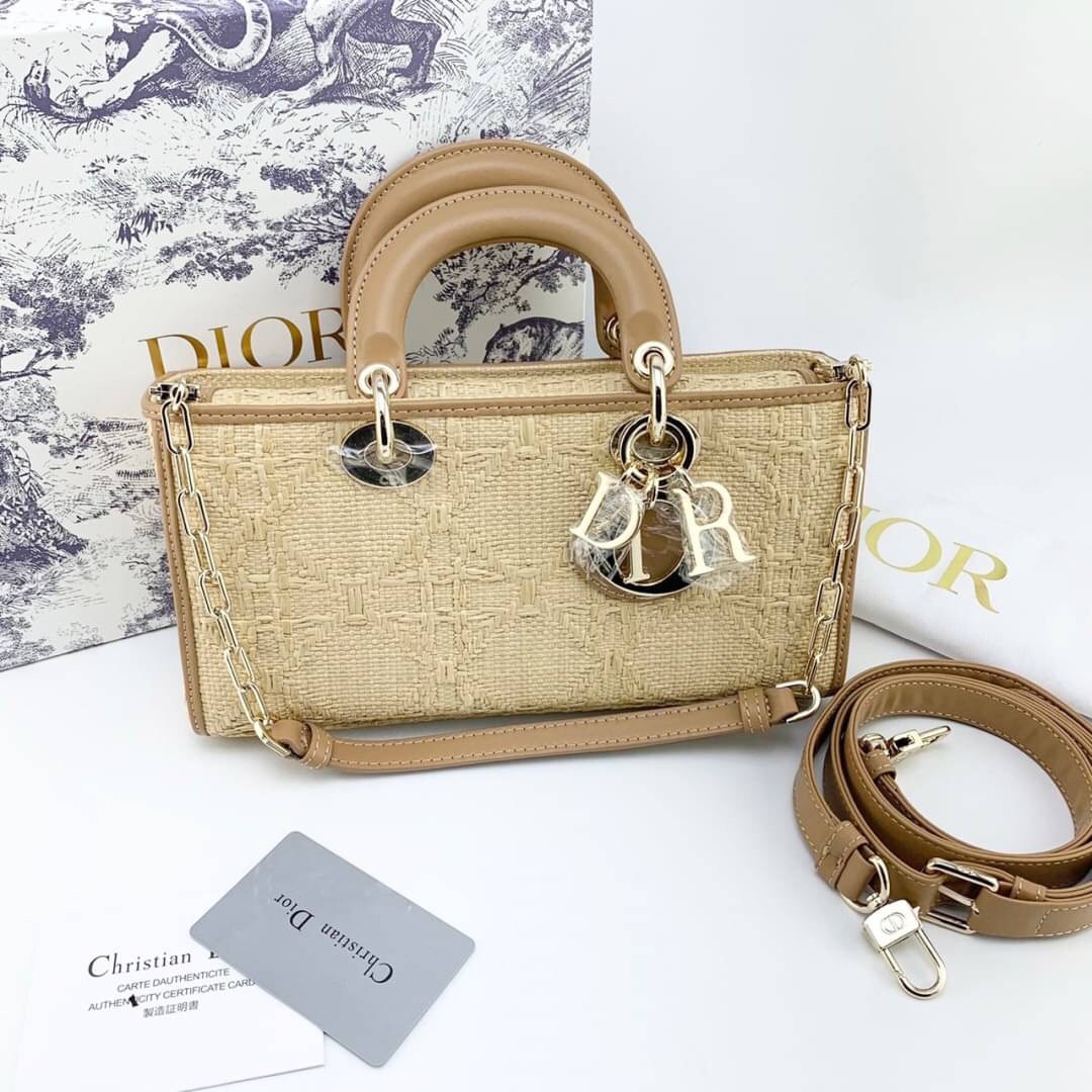 ORI 】DIOR Lady D-Joy Bag Natural Cannage Raffia พร้อมส่งที่ไทย ภาพสินค้าถ่ายจากงานขายจริง ใช้งานต่างประเทศได้