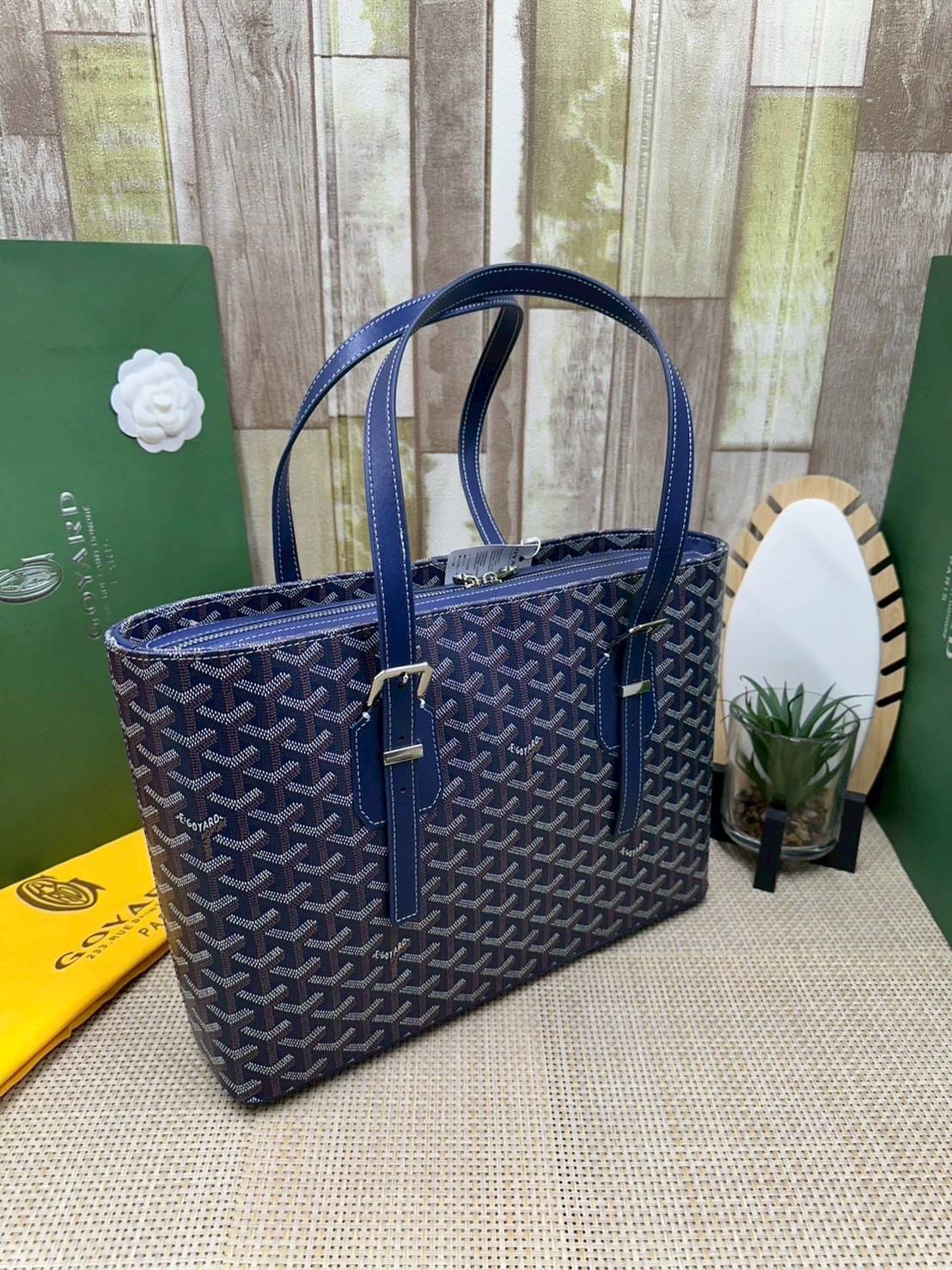 7 สี ORI หนังแท้ | GOYARD Goyardine Sac Marie Galante 35cm / Goyard Tote Bag กระเป๋าสะพายทรงโท้ท พร้อมหูจับใช้งานง่าย ภายในโล่งกว้าง หรูหราลงตัว